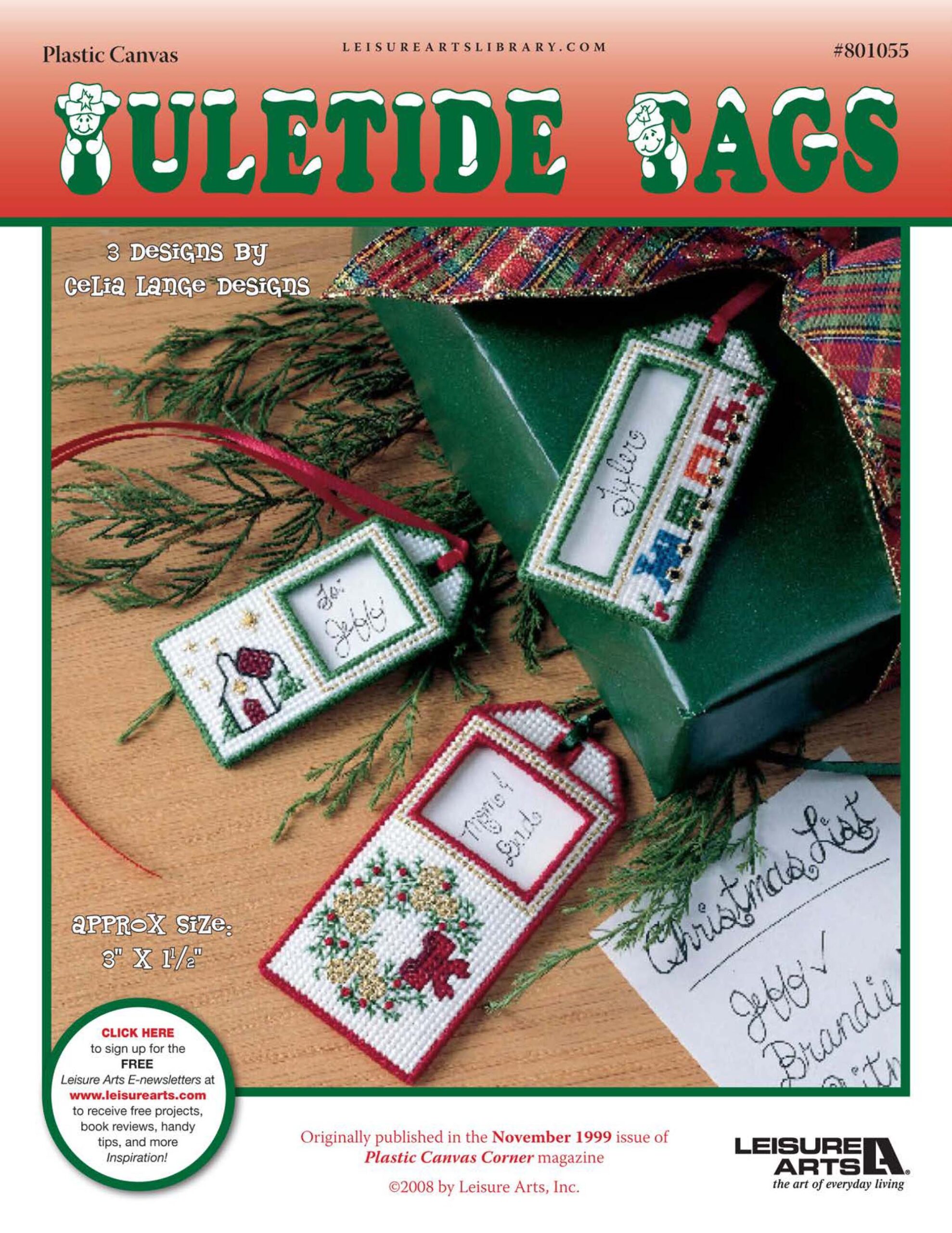 Leisure Arts Yuletide Tags Plastic Canvas ePattern