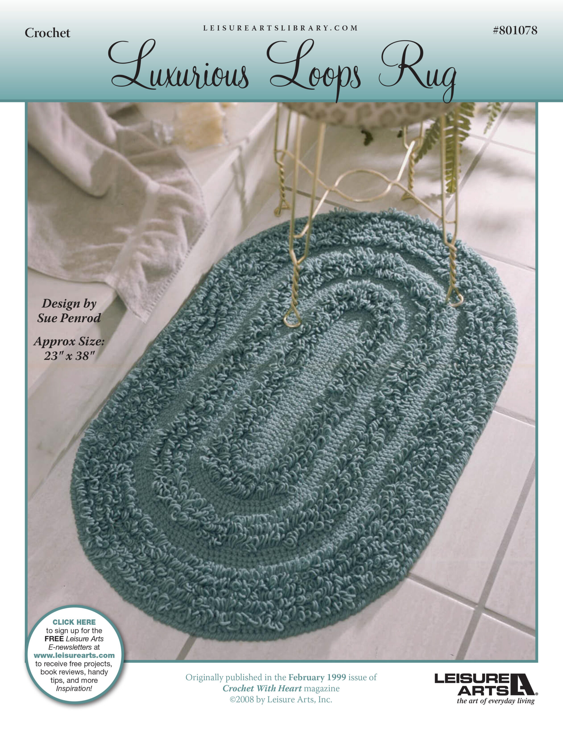 Leisure Arts Luxurious Loops Rug Crochet ePattern