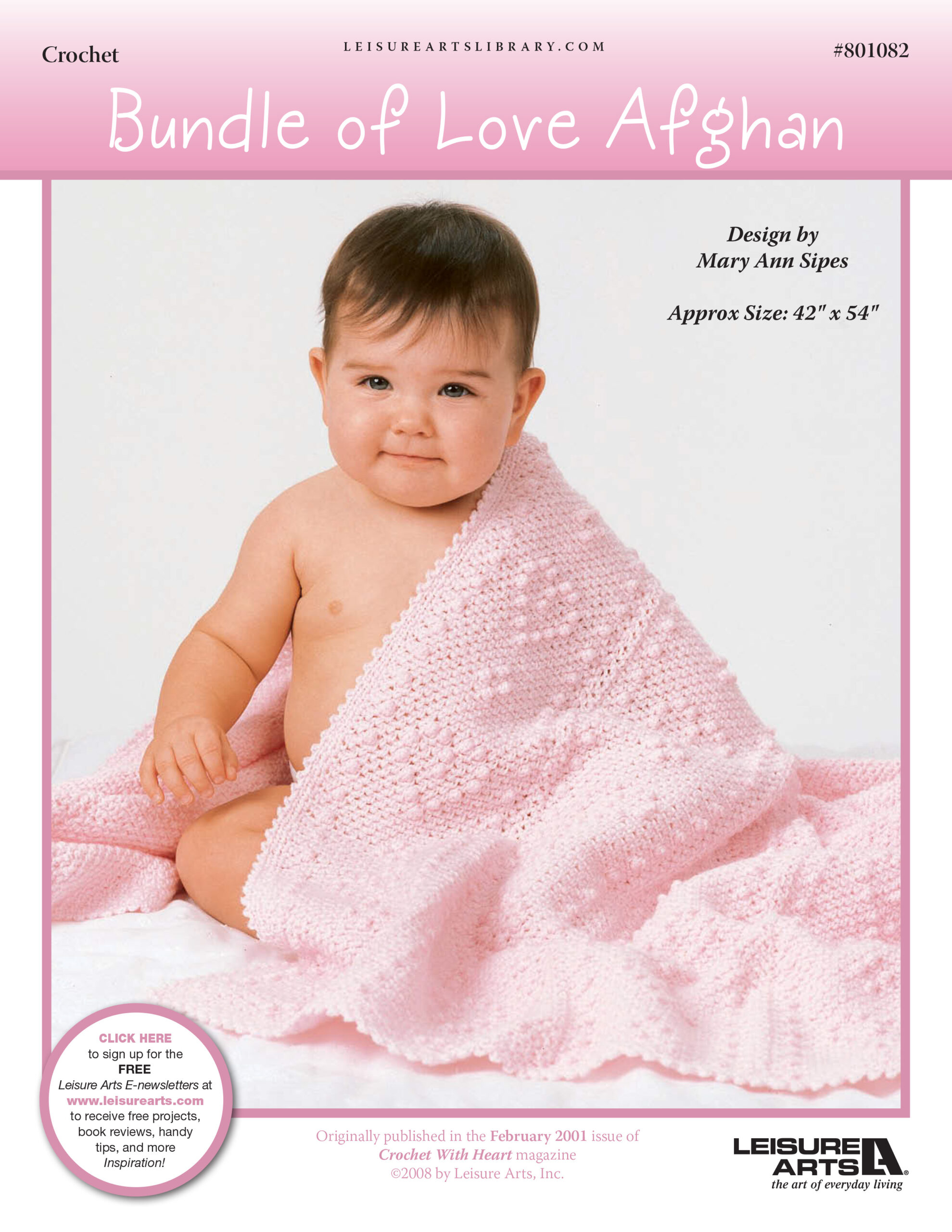 Leisure Arts Bundle of Love Baby Afghan Crochet ePattern