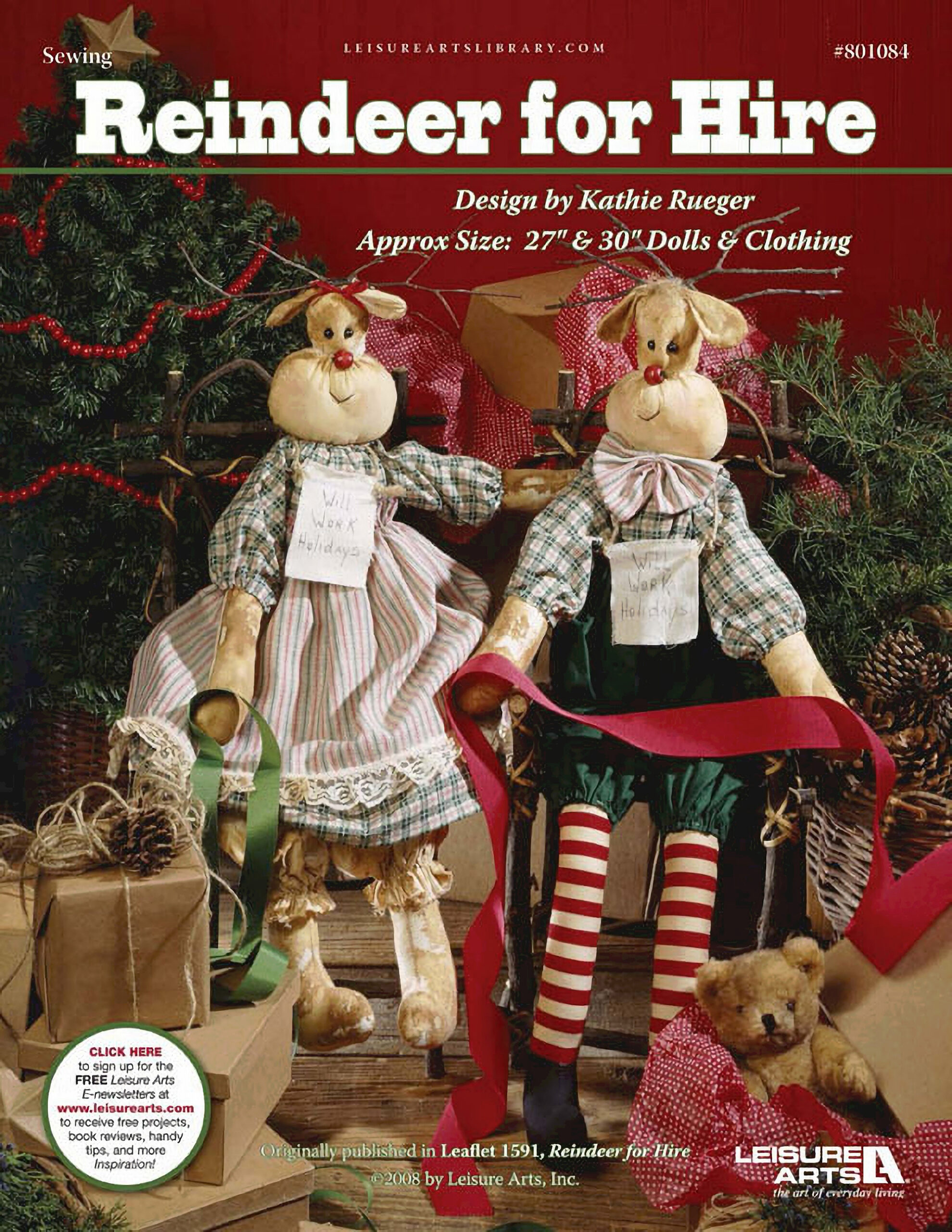 Leisure Arts Reindeer For Hire Sewing ePattern