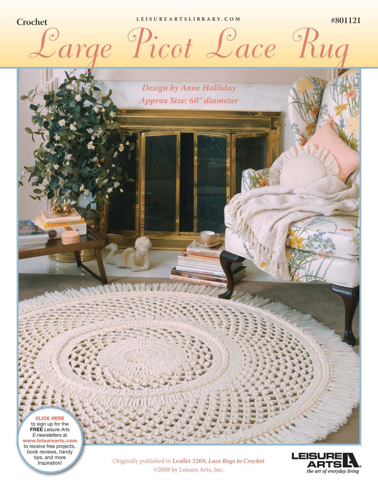 Leisure Arts Large Picot Lace Rug Crochet ePattern