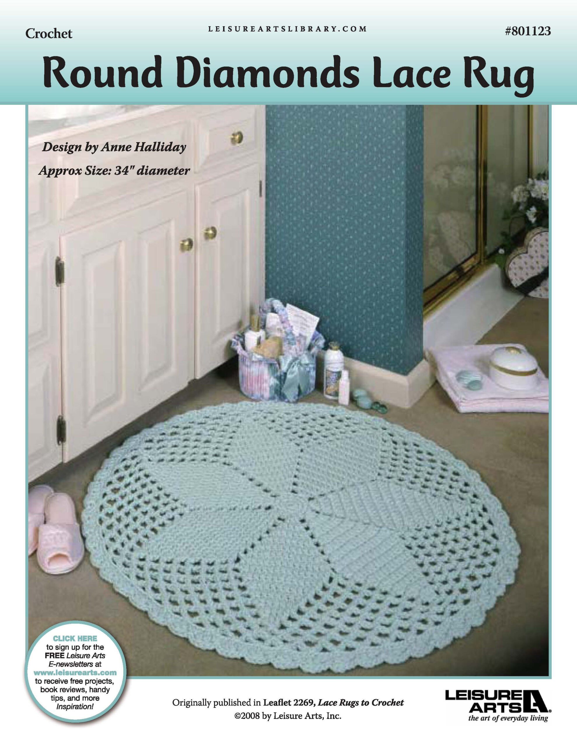 Leisure Arts Round Diamond Lace Rug Crochet ePattern