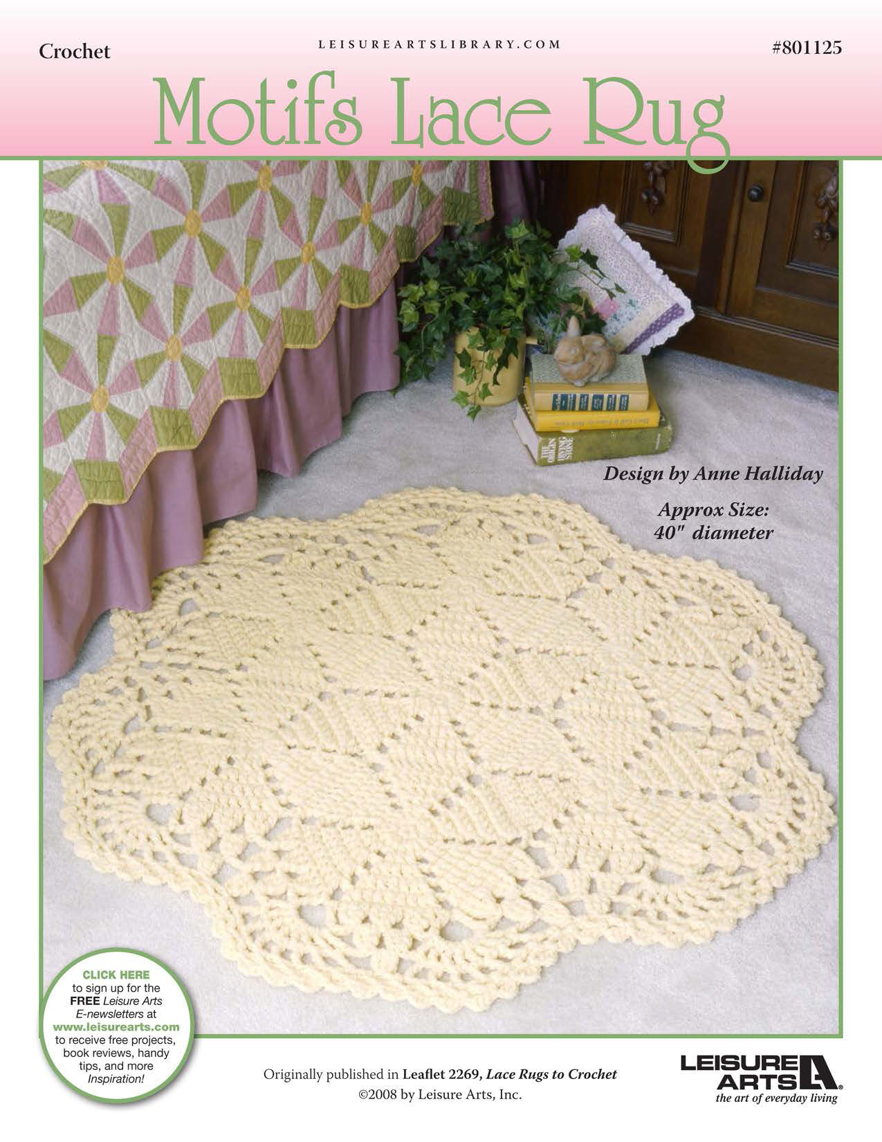 Leisure Arts Motifs Lace Rug Crochet ePattern