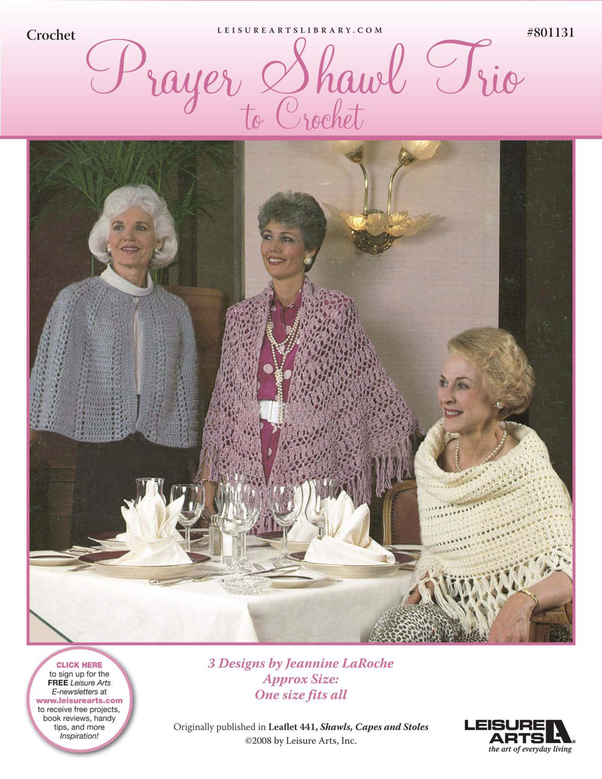 Leisure Arts Prayer Shawl Trio To Crochet ePattern