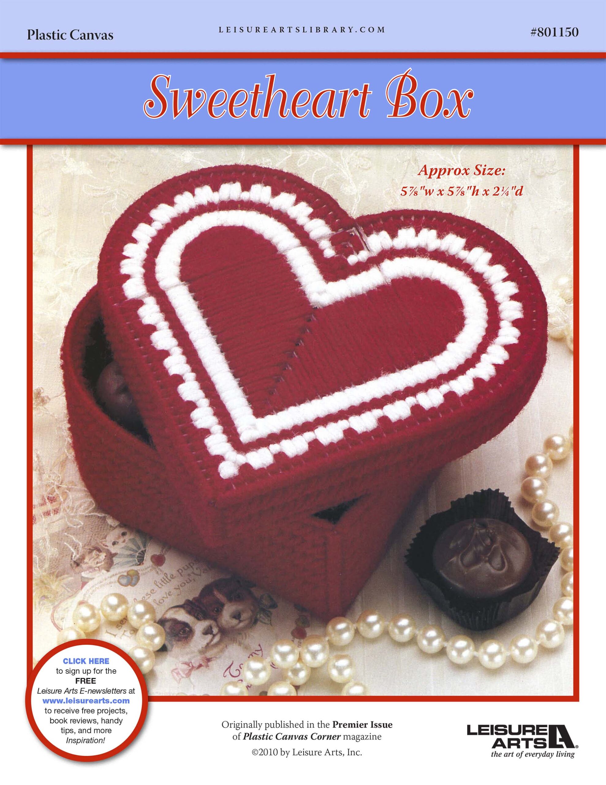 Leisure Arts Sweetheart Box Plastic Canvas ePattern