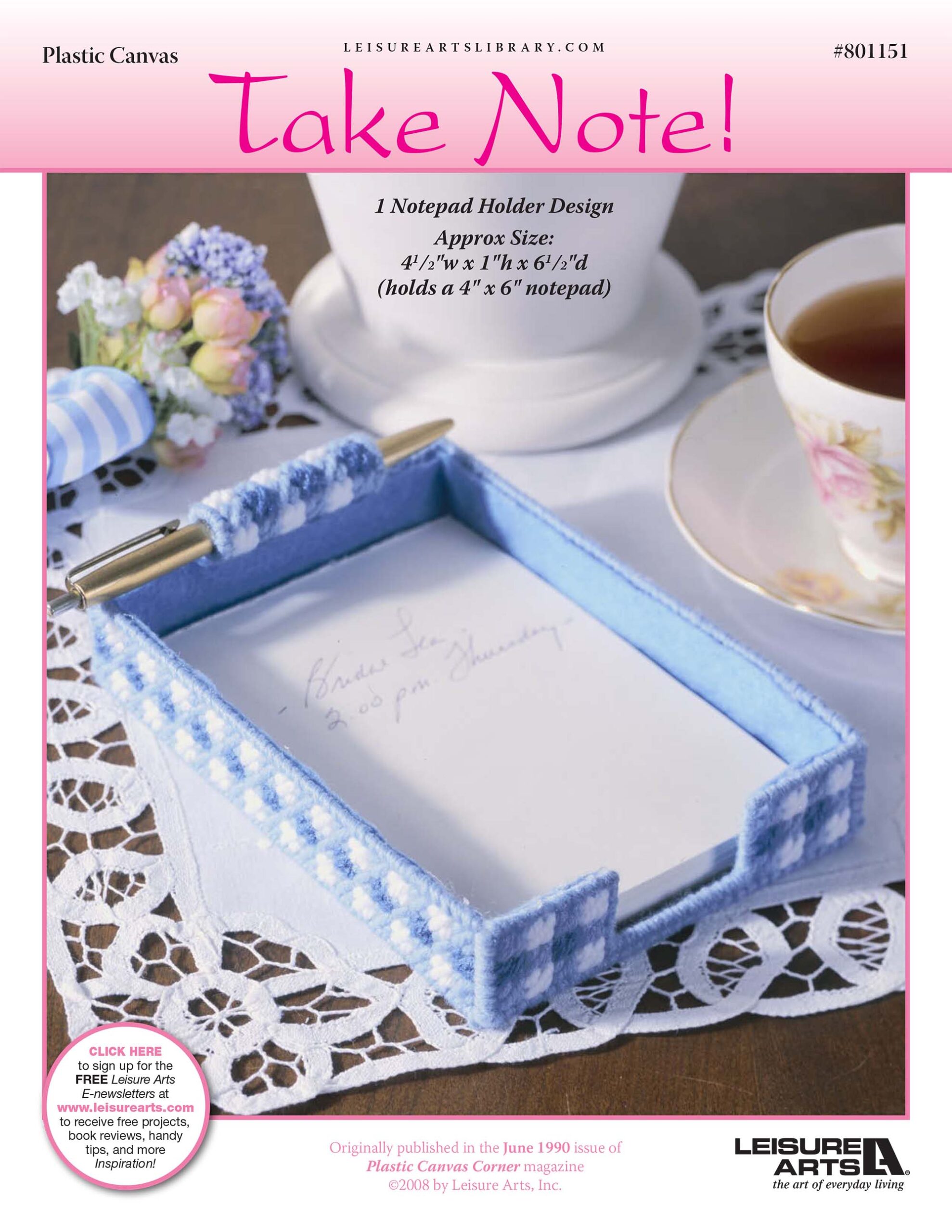 Leisure Arts Take Note Plastic Canvas ePattern