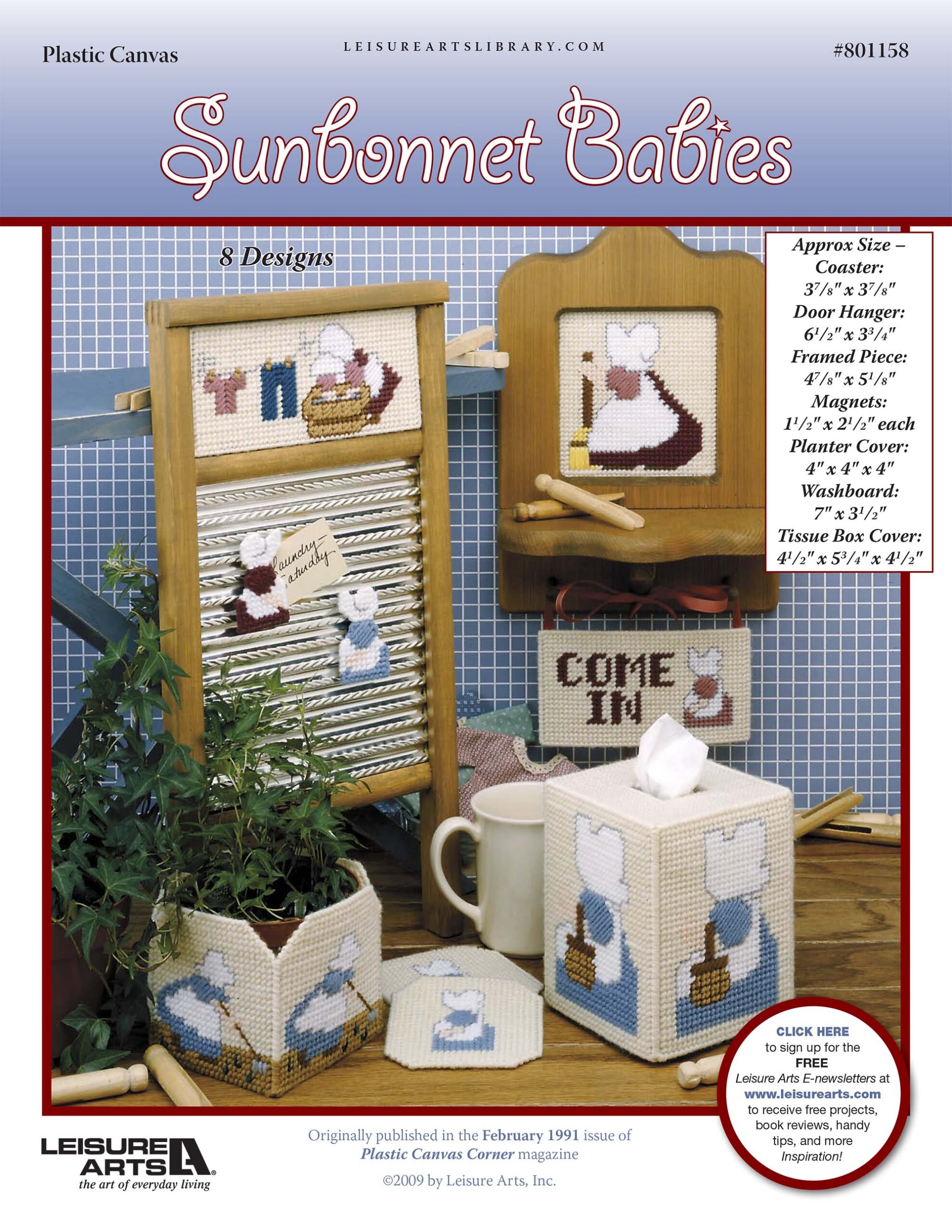 Leisure Arts Sunbonnet Babies Plastic Canvas ePattern