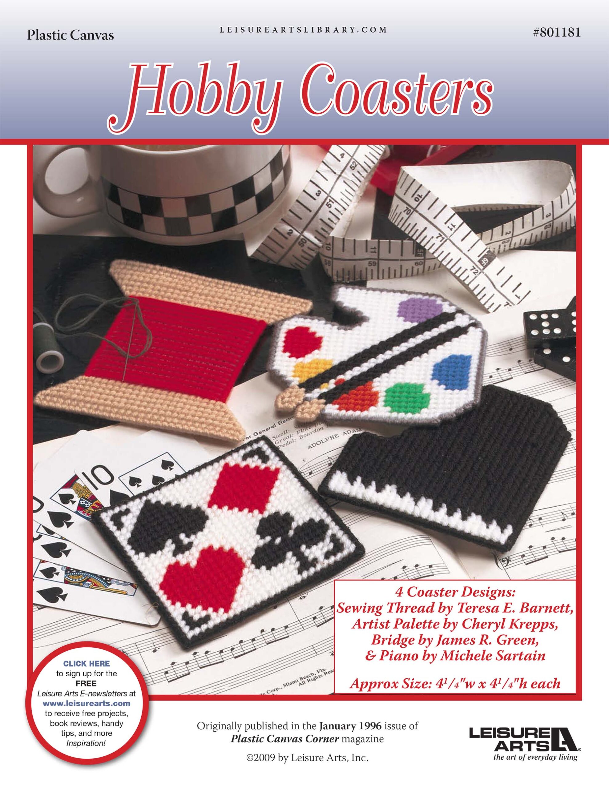 Leisure Arts Hobby Coasters Plastic Canvas ePattern