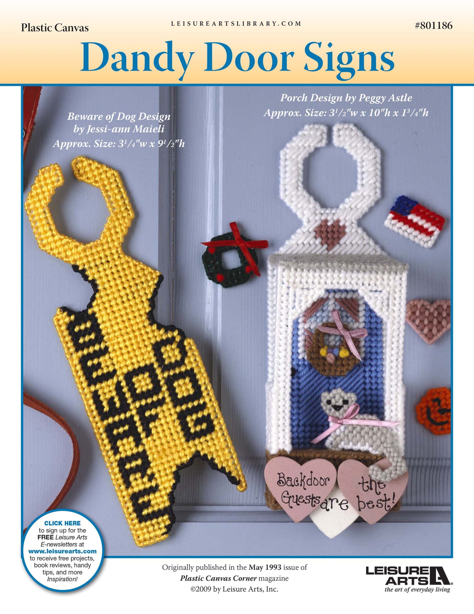 Leisure Arts Dandy Door Signs Plastic Canvas ePattern