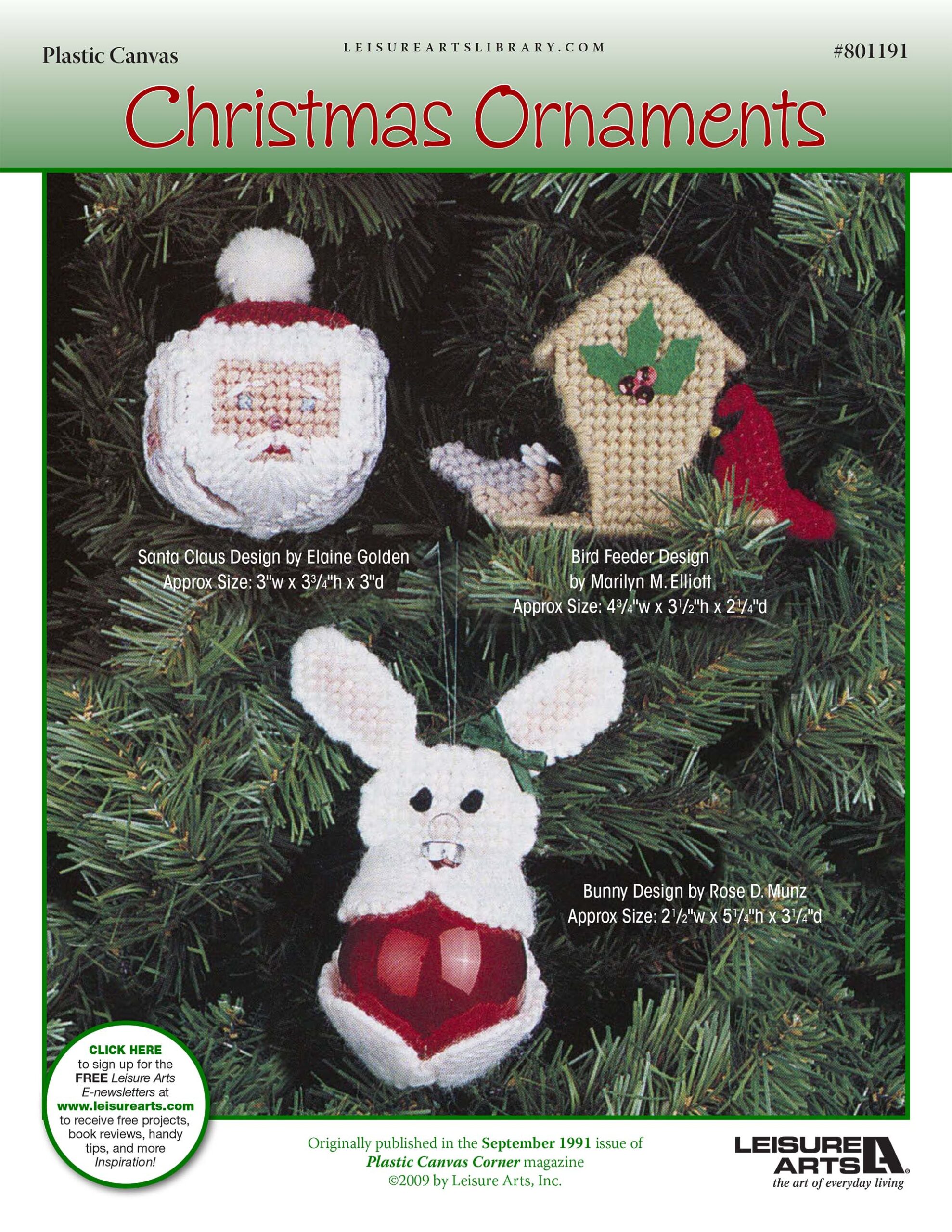 Leisure Arts Christmas Ornaments Plastic Canvas ePattern