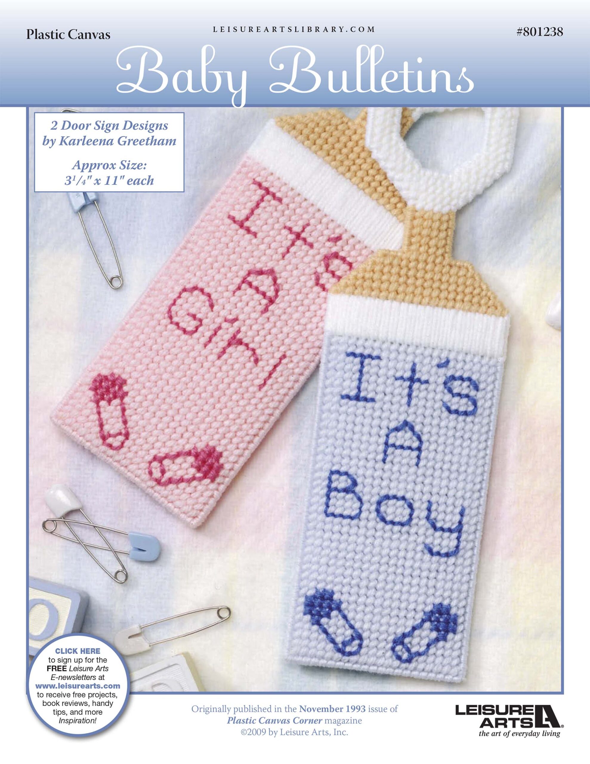 Leisure Arts Baby Bulletins Plastic Canvas ePattern