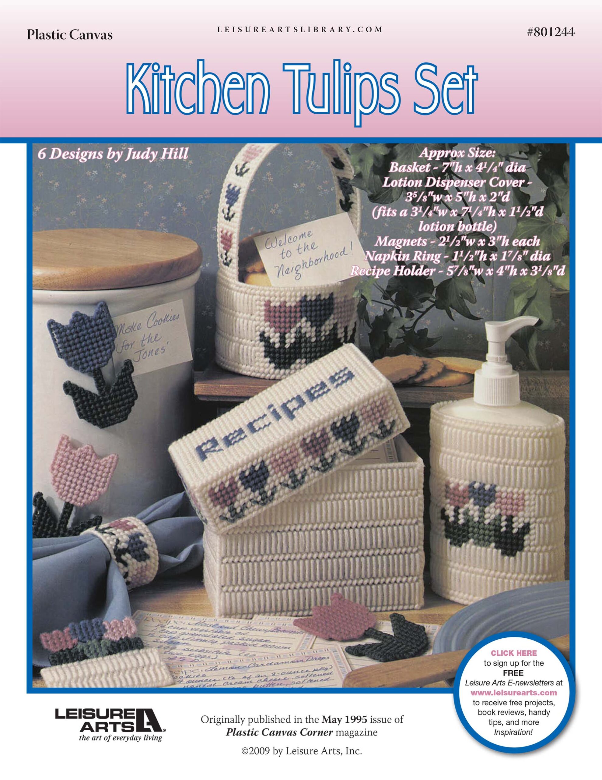 Leisure Arts Kitchen Tulips Set Plastic Canvas ePattern