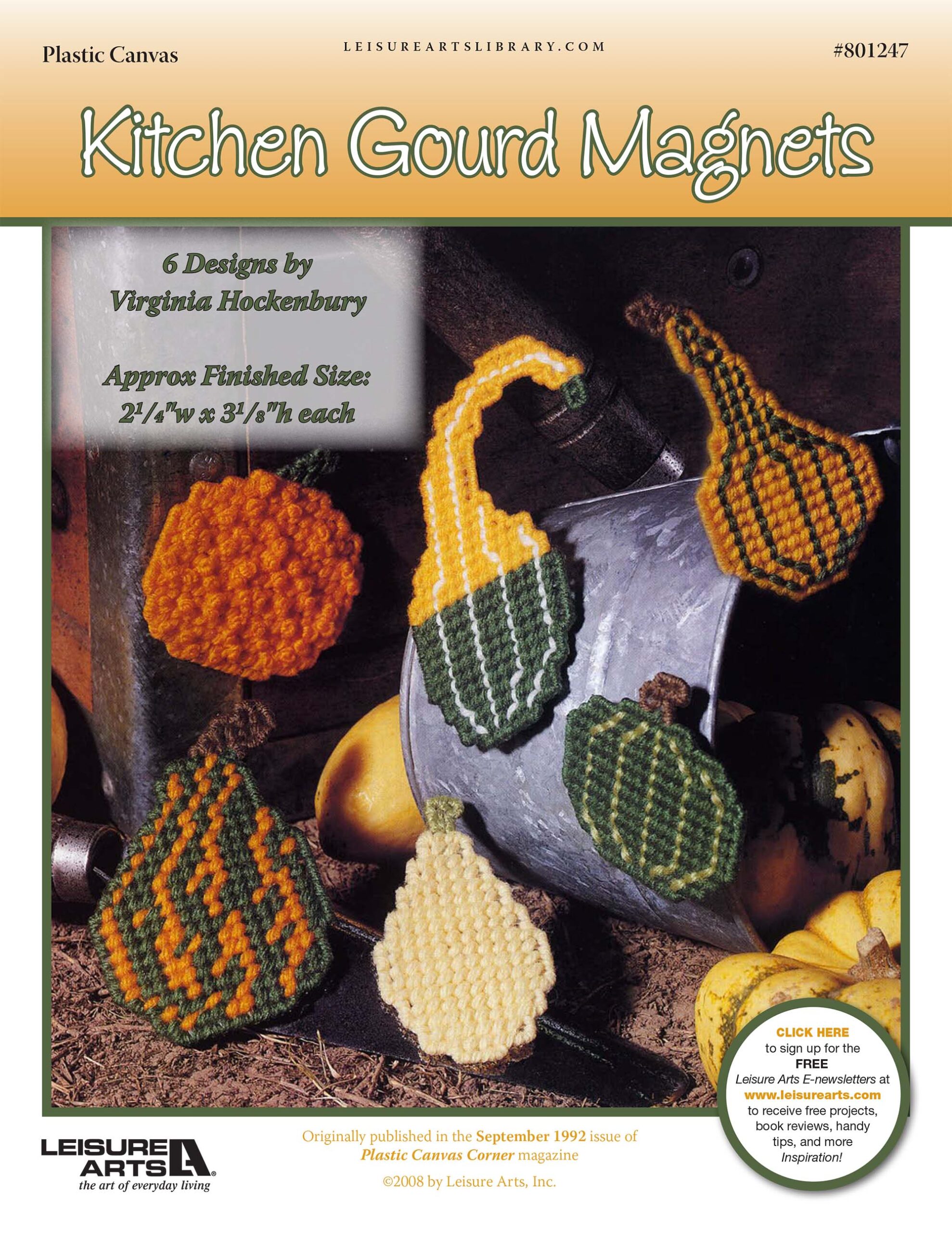 Leisure Arts Kitchen Gourd Magnets Plastic Canvas ePattern