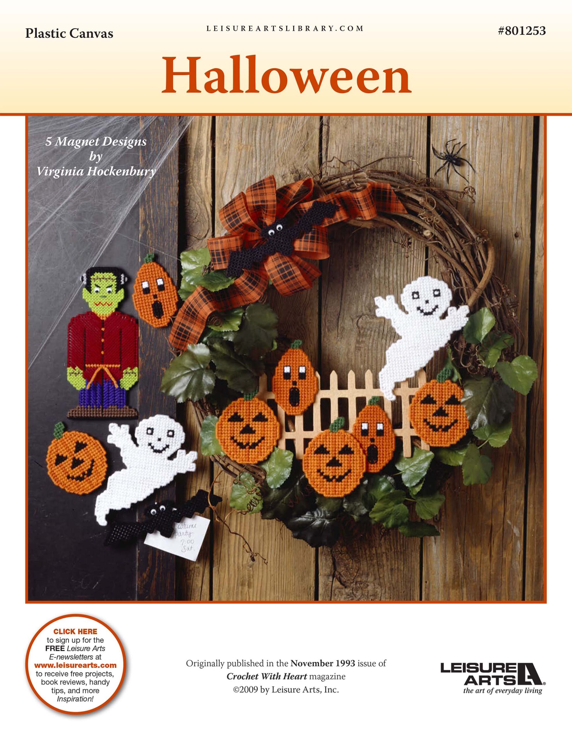Leisure Arts Halloween Magnets Plastic Canvas ePattern