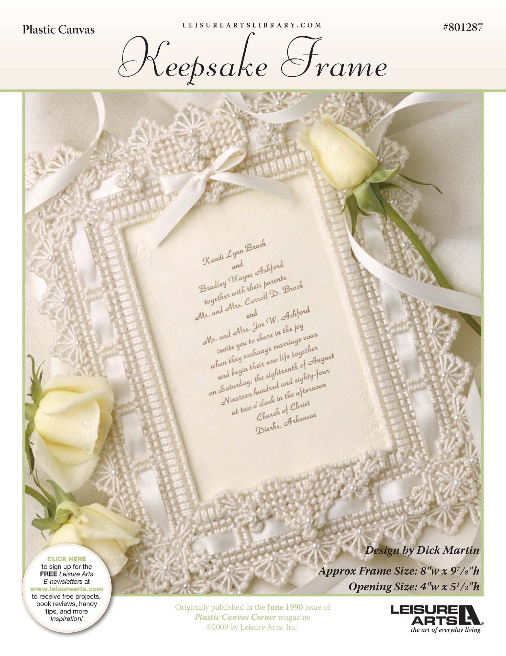 Leisure Arts Keepsake Frame Plastic Canvas ePattern