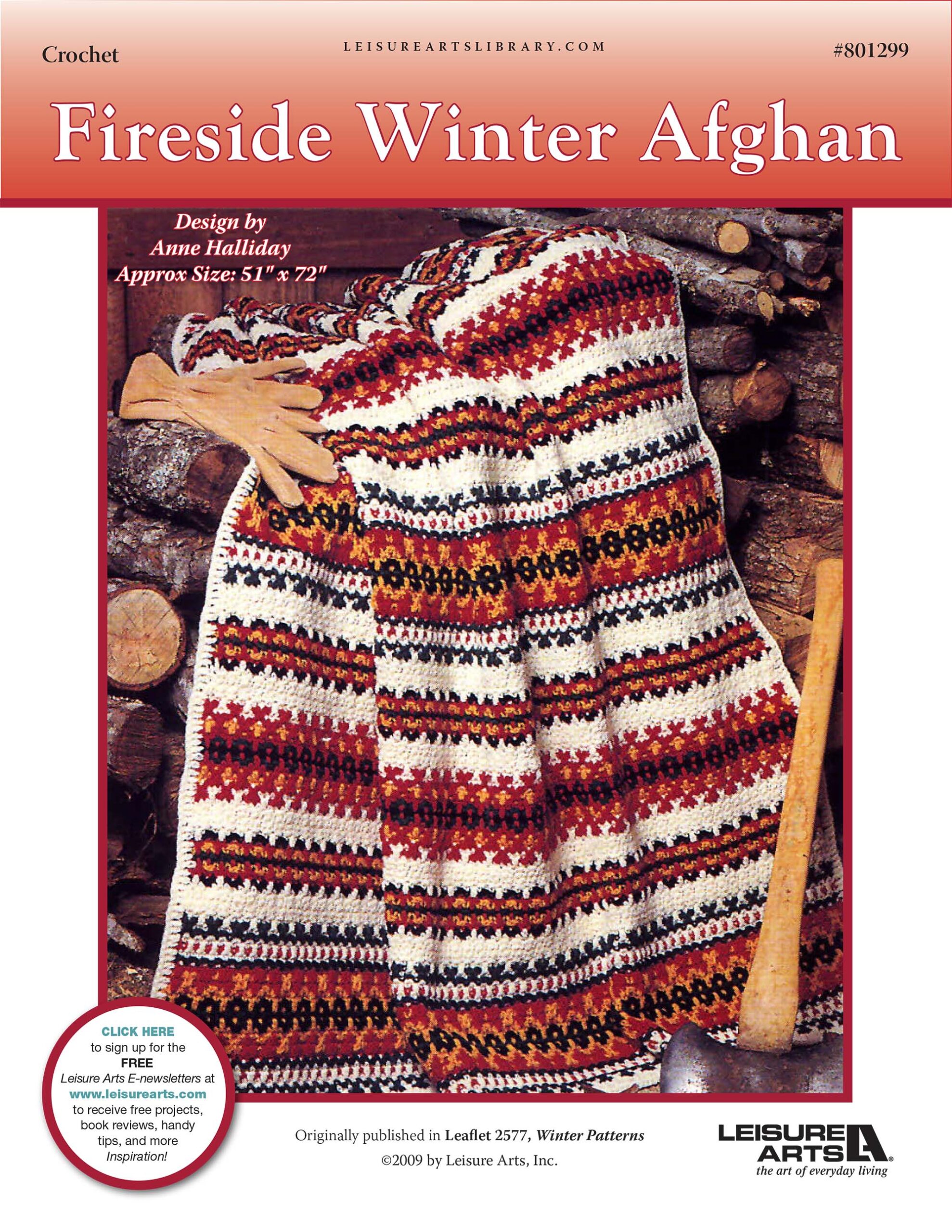 Leisure Arts Winter Fireside Winter Afghan Crochet ePattern