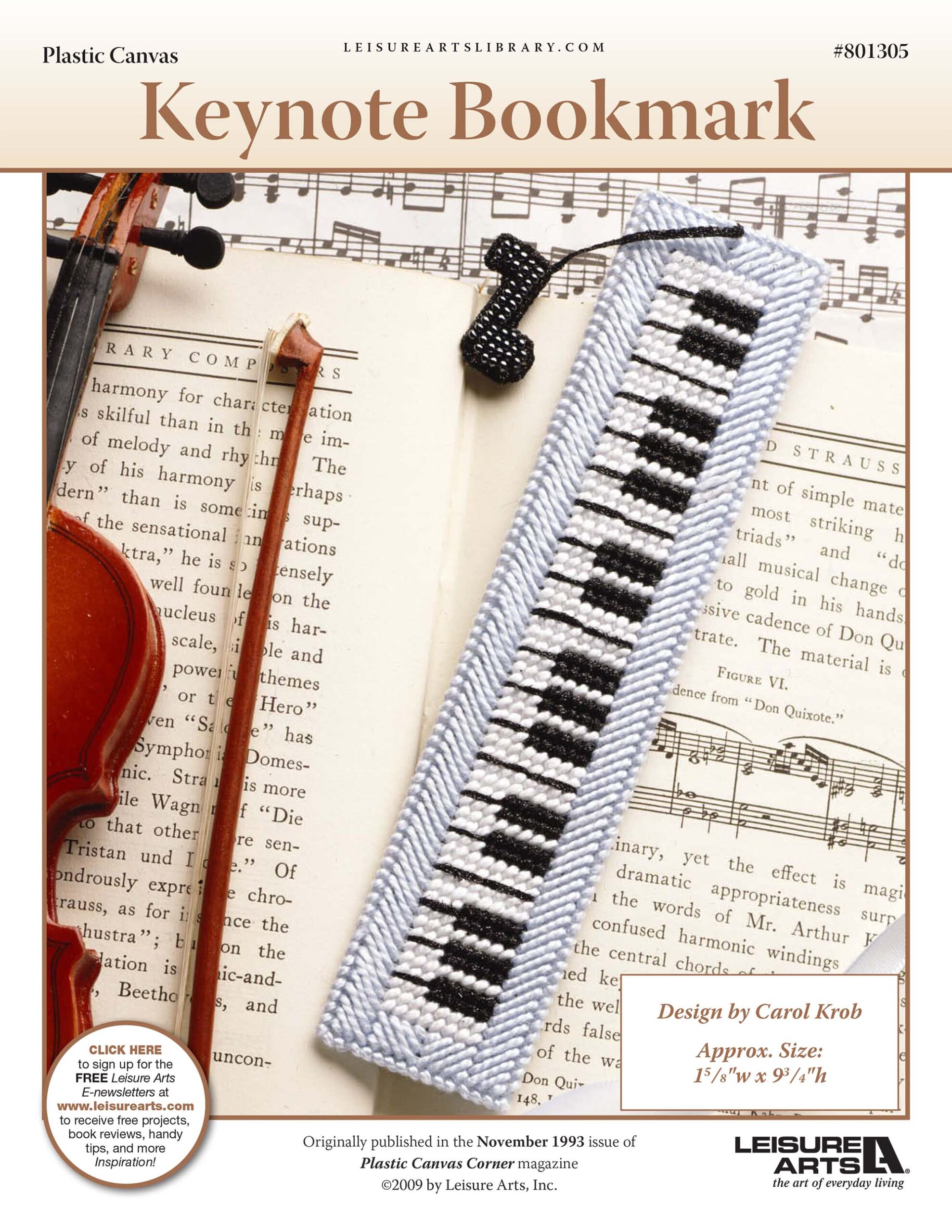 Leisure Arts Keynote Bookmark Plastic Canvas ePattern
