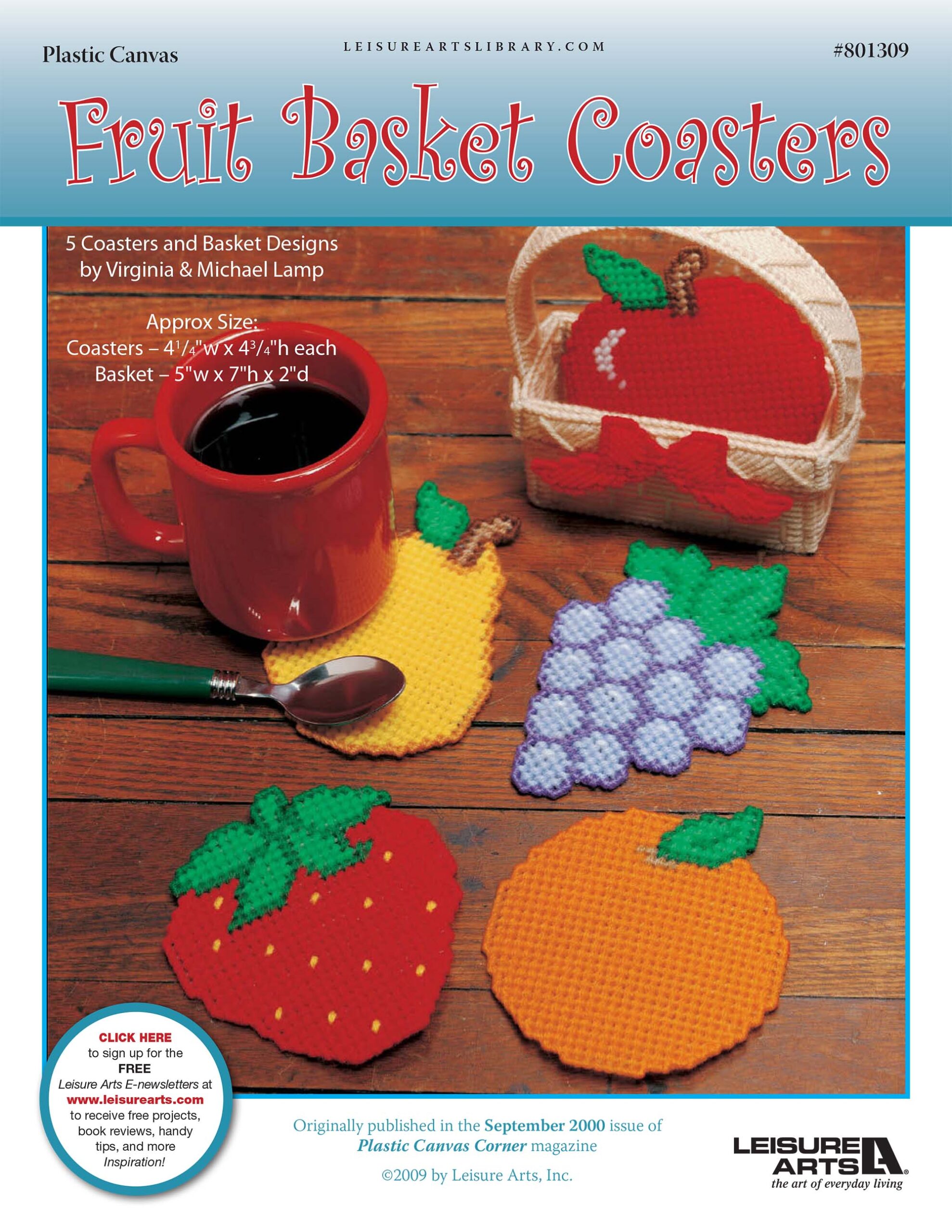 Leisure Arts Fruit Basket Coasters Plastic Canvas ePattern