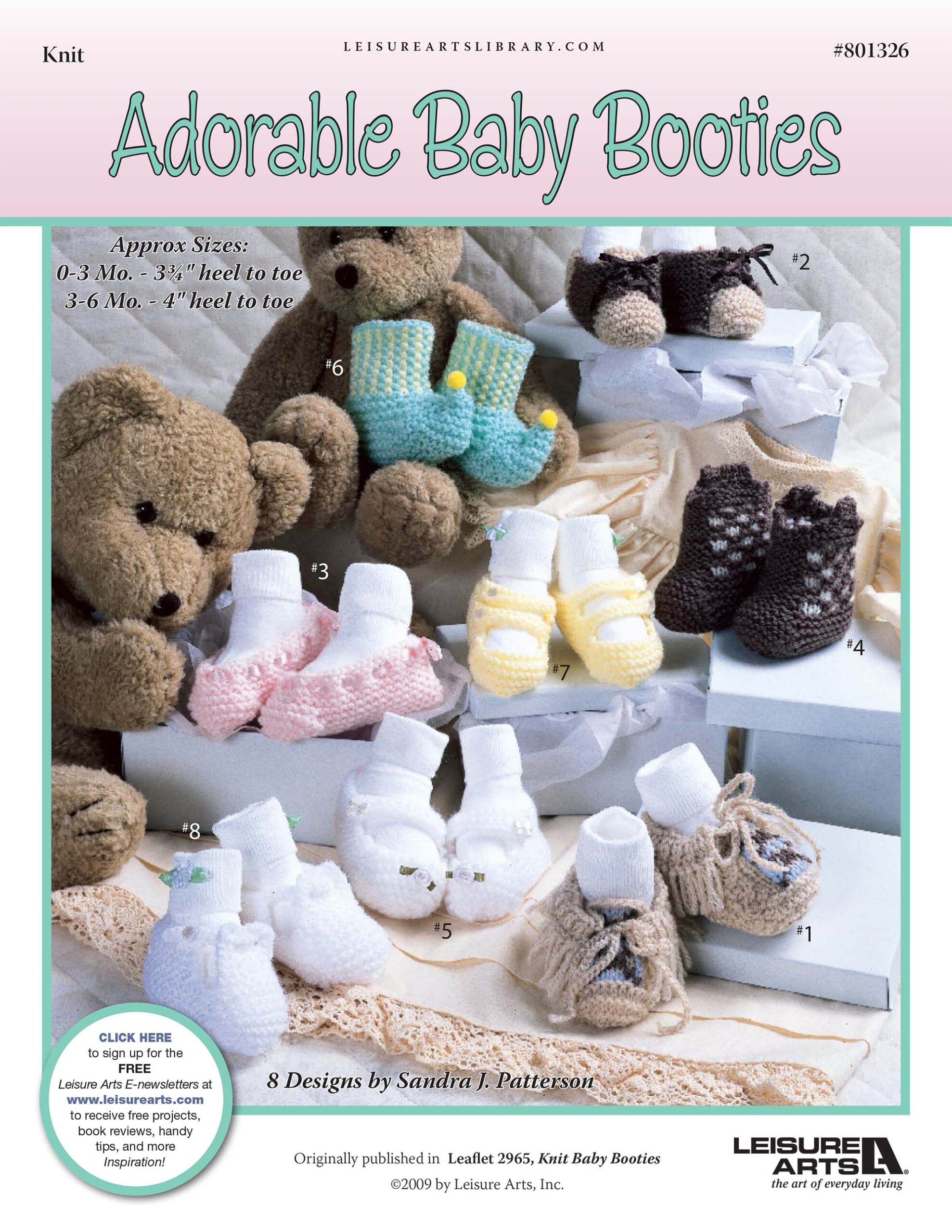 Leisure Arts Knit Baby Booties Adorable Knit ePattern