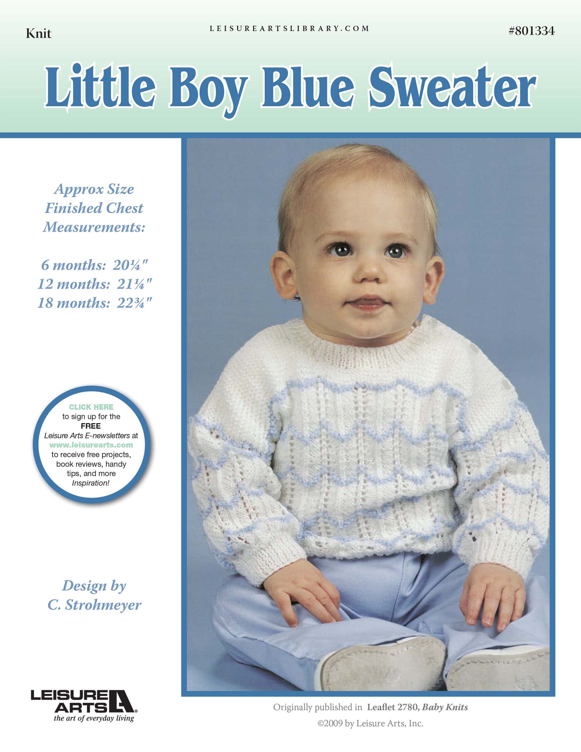 Leisure Arts Baby Knits Little Boy Blue Sweater ePattern