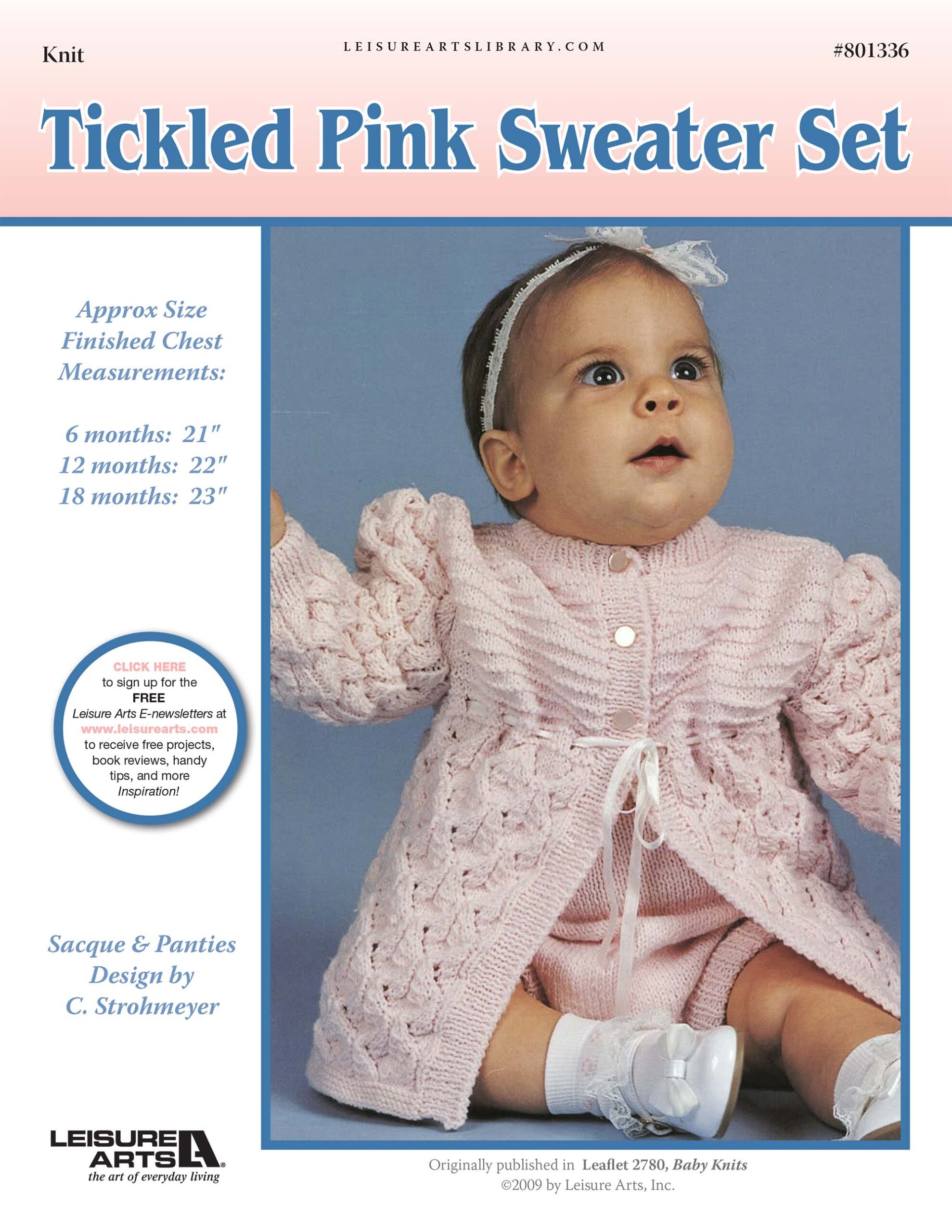 Leisure Arts Baby Knits Tickled Pink Sweater Set ePattern