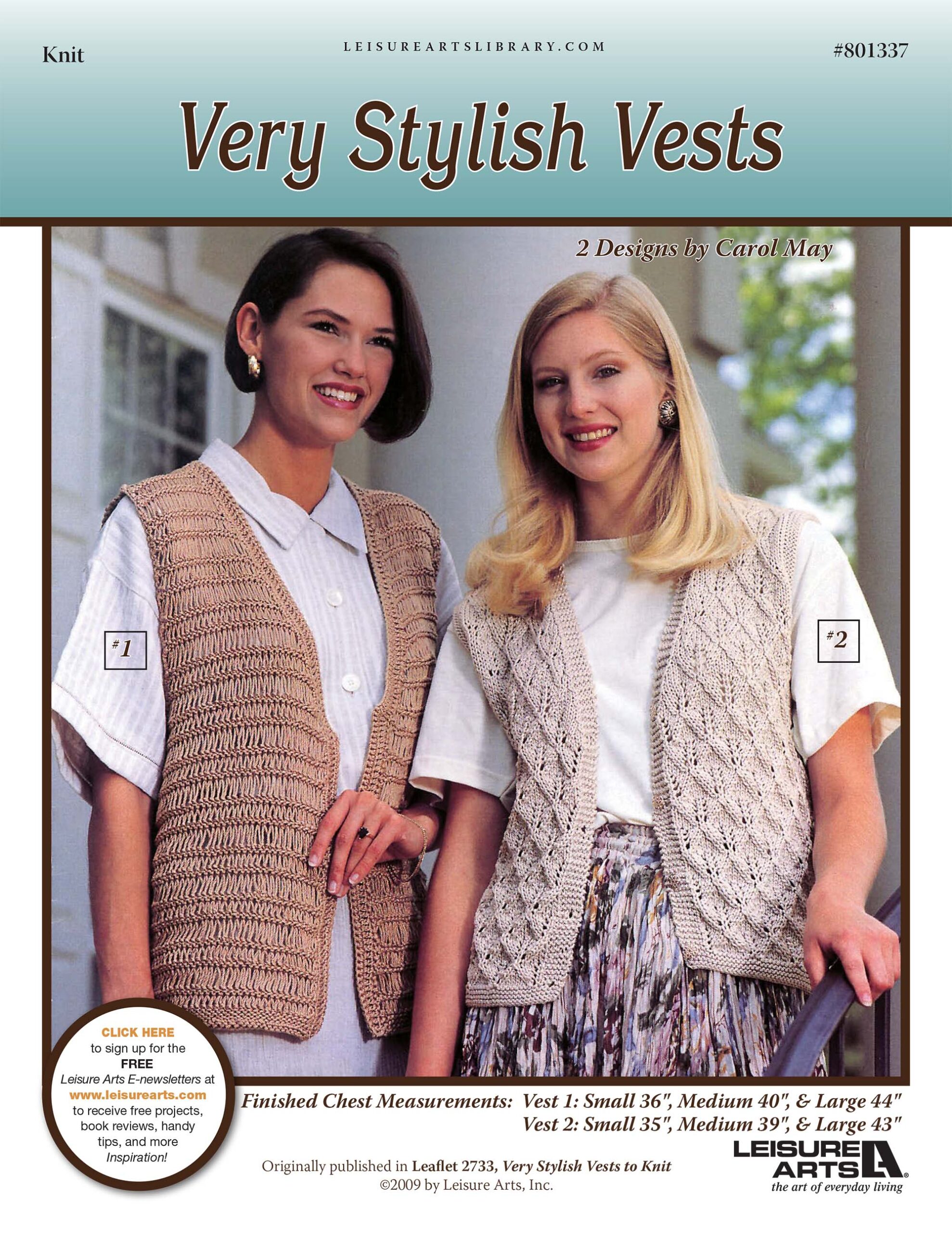 Leisure Arts Very Stylish Vests Knit ePattern