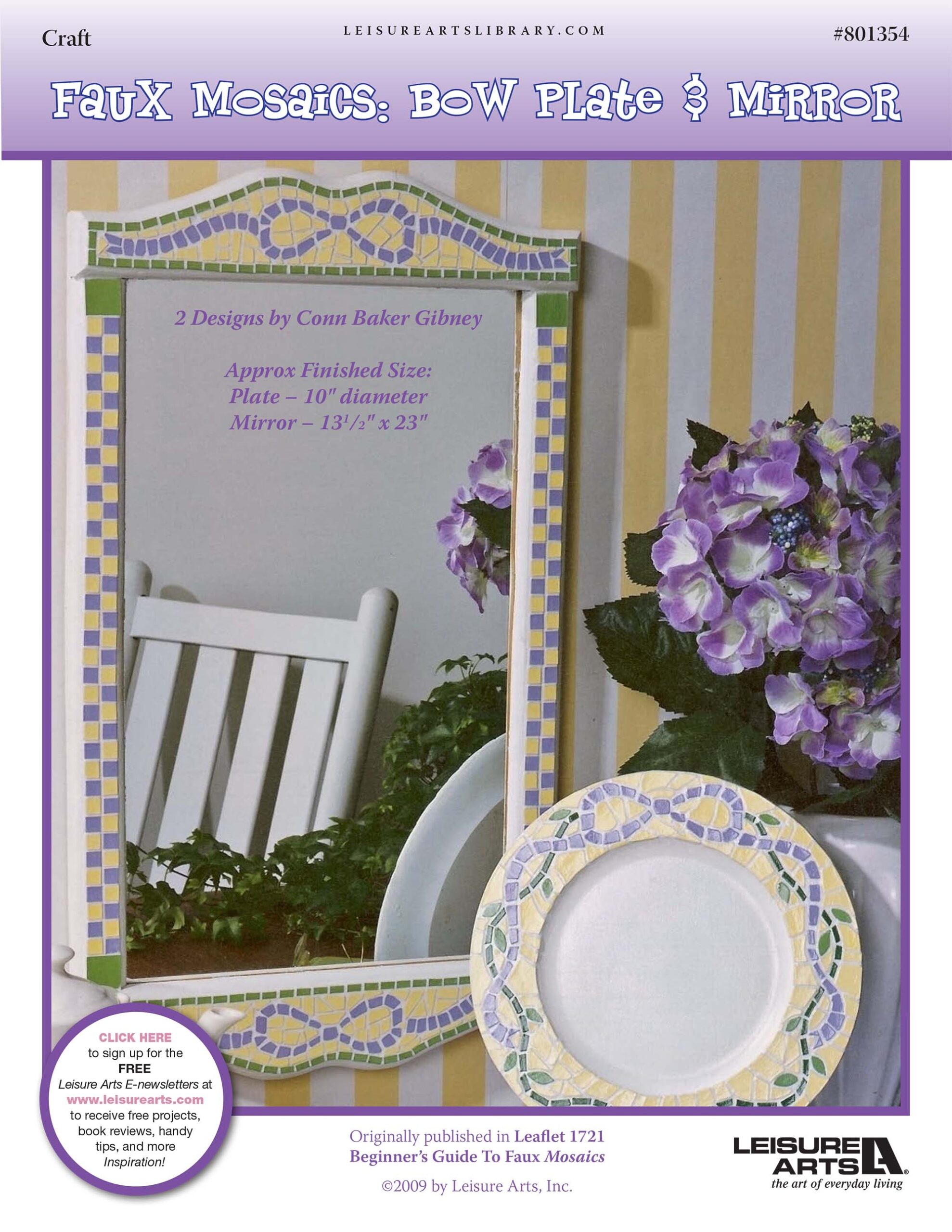 Leisure Arts Mosaic Bow Plate Mirror ePattern