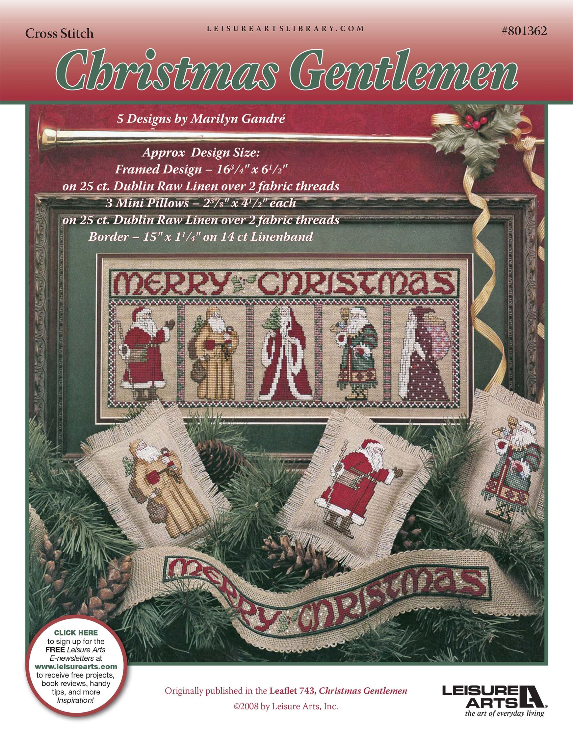 Leisure Arts Christmas Gentlemen Cross Stitch ePattern