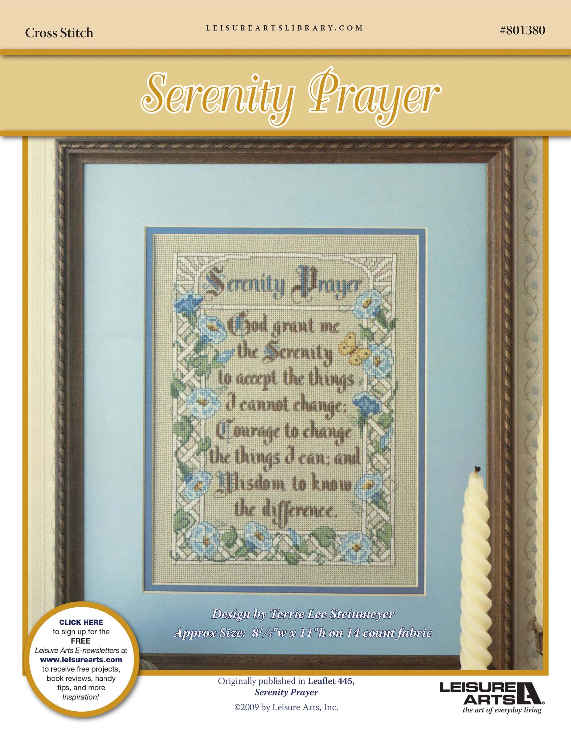 Leisure Arts Serenity Prayer Cross Stitch ePattern