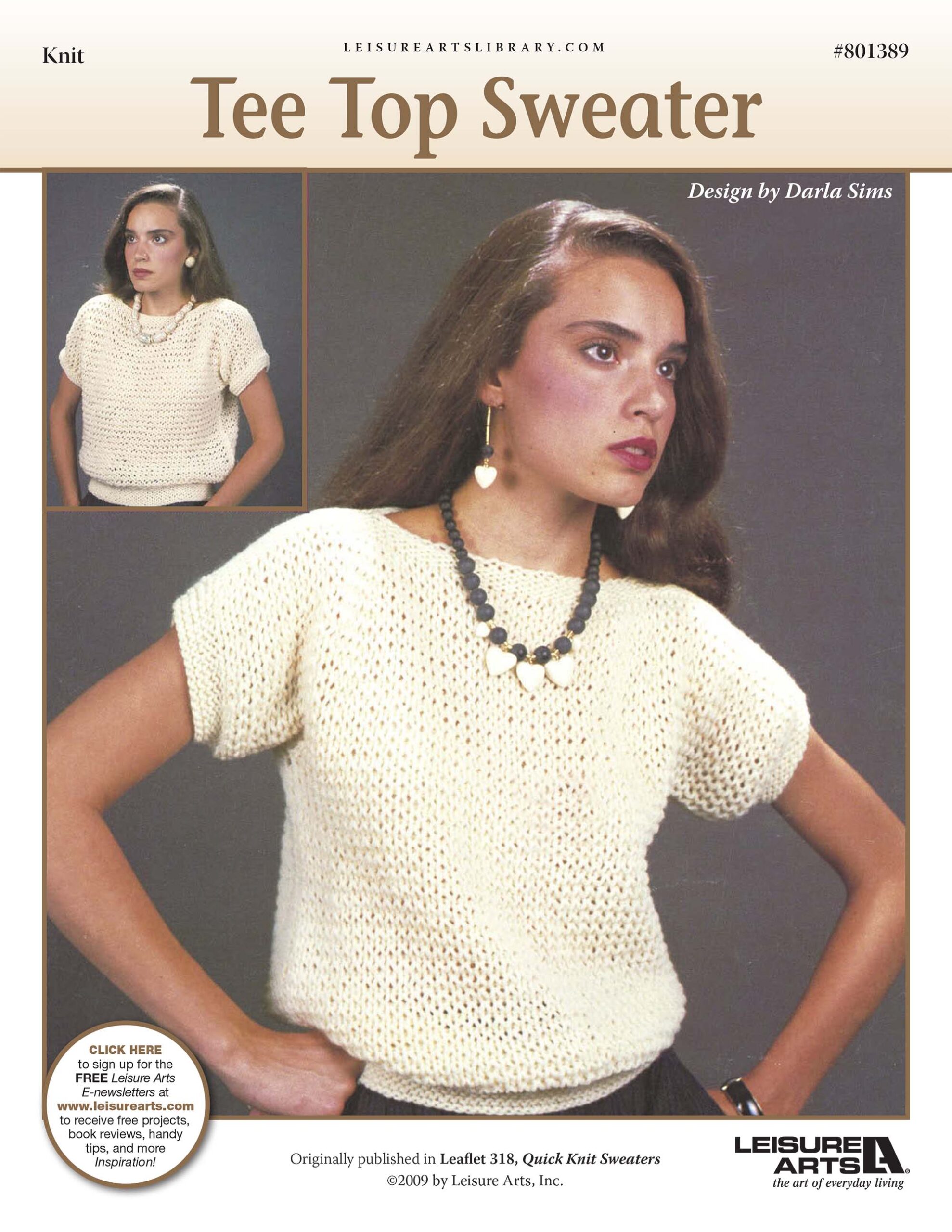 Leisure Arts Quick Knit Sweaters Tee Top Knit ePattern