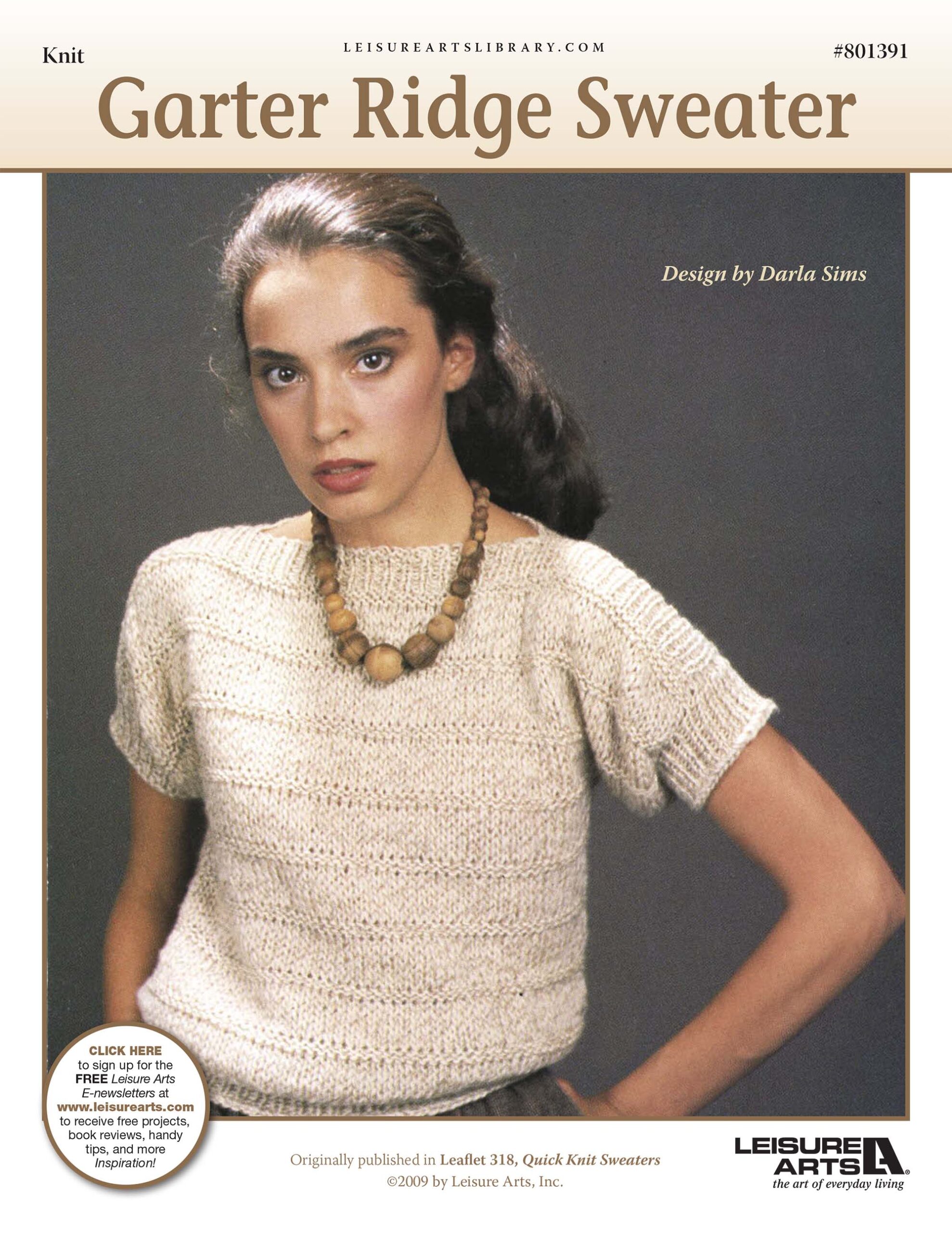 Leisure Arts Quick Knit Sweaters Garter Ridge Knit ePattern