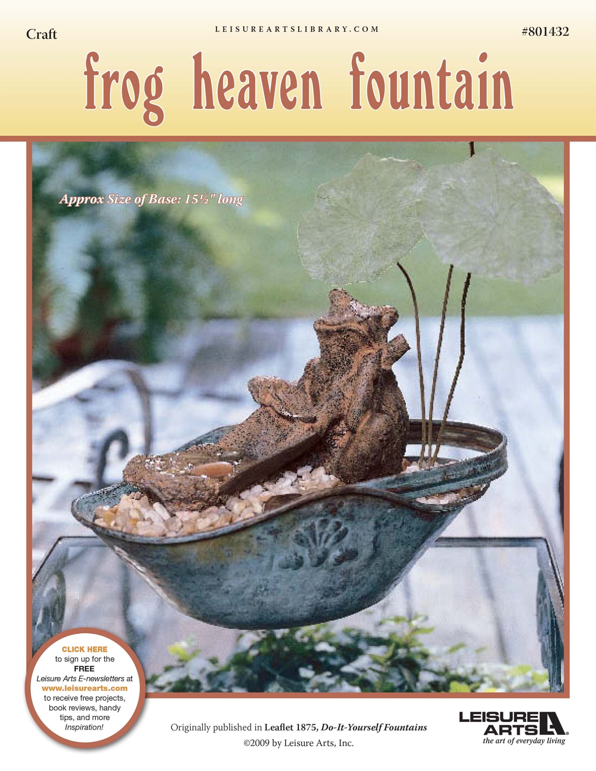 Leisure Arts Do It Yourself Fountain Frog Heaven ePattern