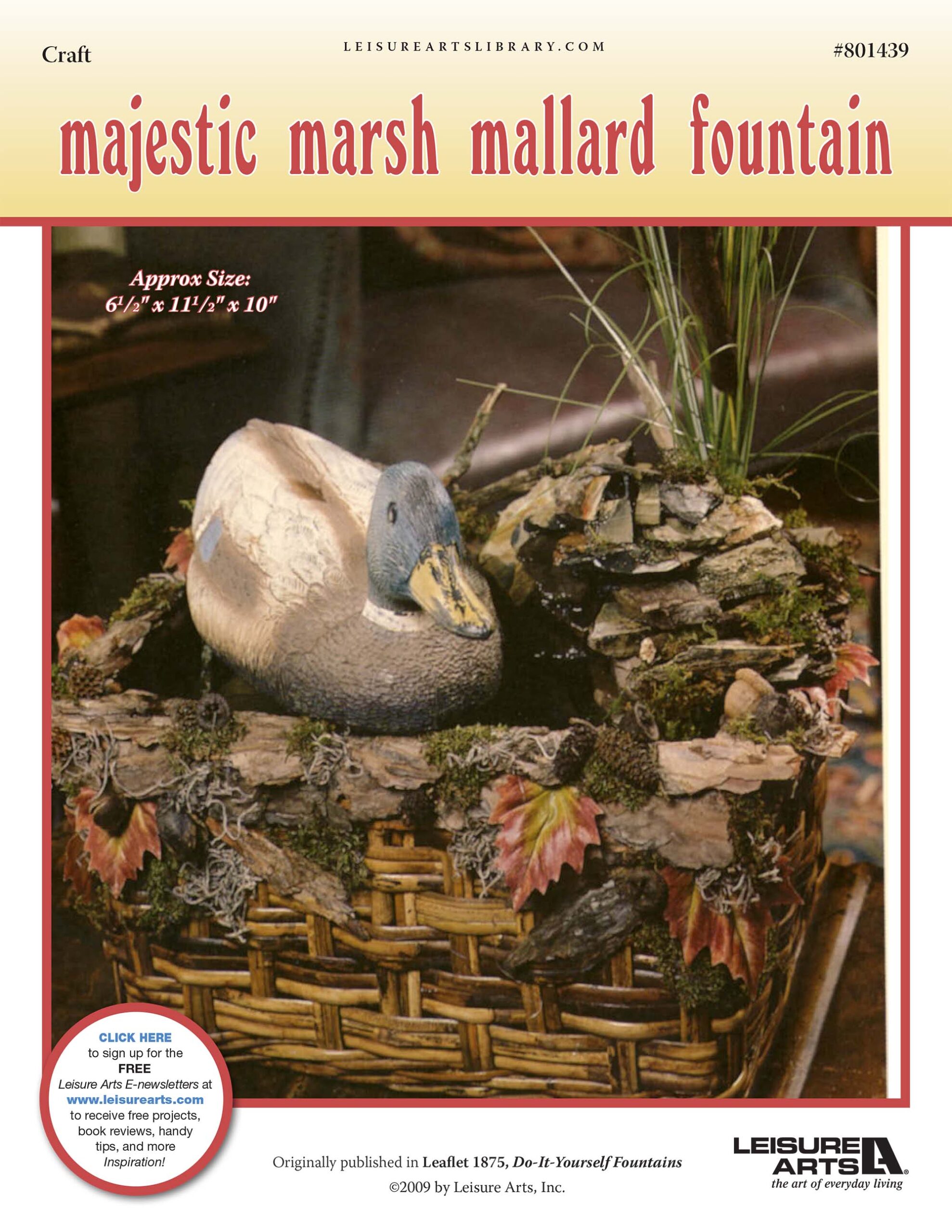 Leisure Arts Do It Yourself Fountain Majestic Marsh Mallard ePattern