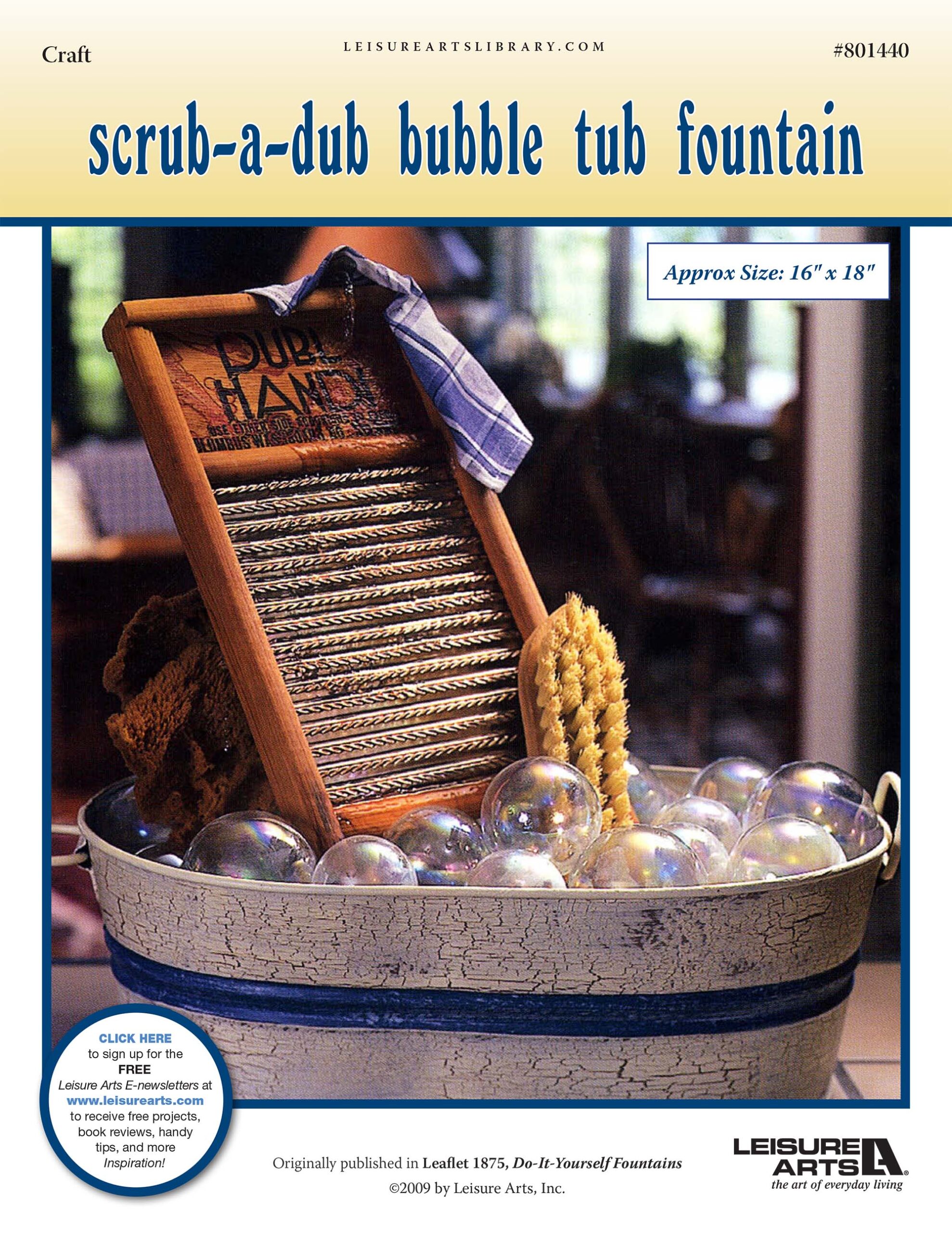 Leisure Arts Do It Yourself Fountains ScrubADub Bubble Tub ePattern