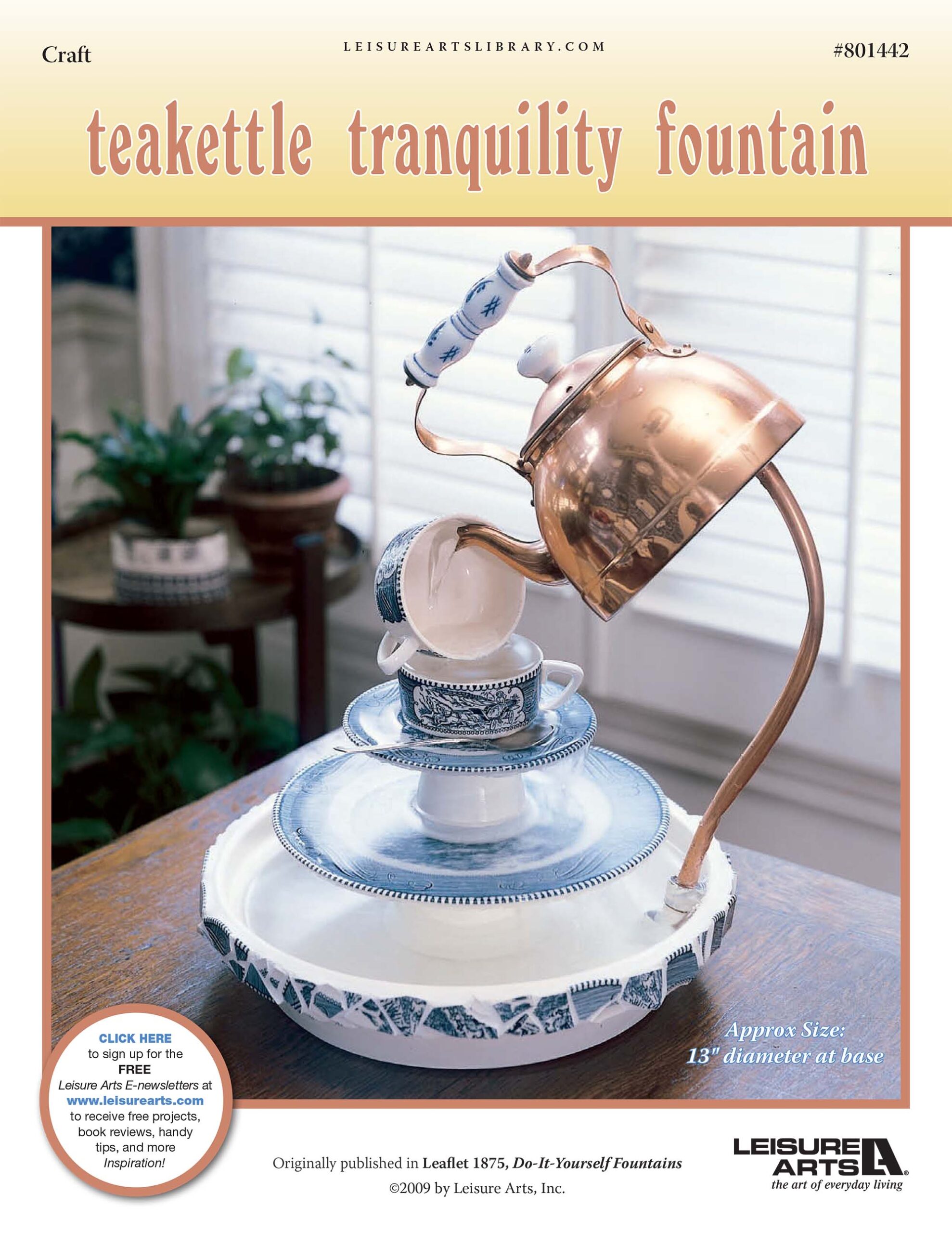 Leisure Arts Do It Yourself Fountains Teakettle Tranquility ePattern