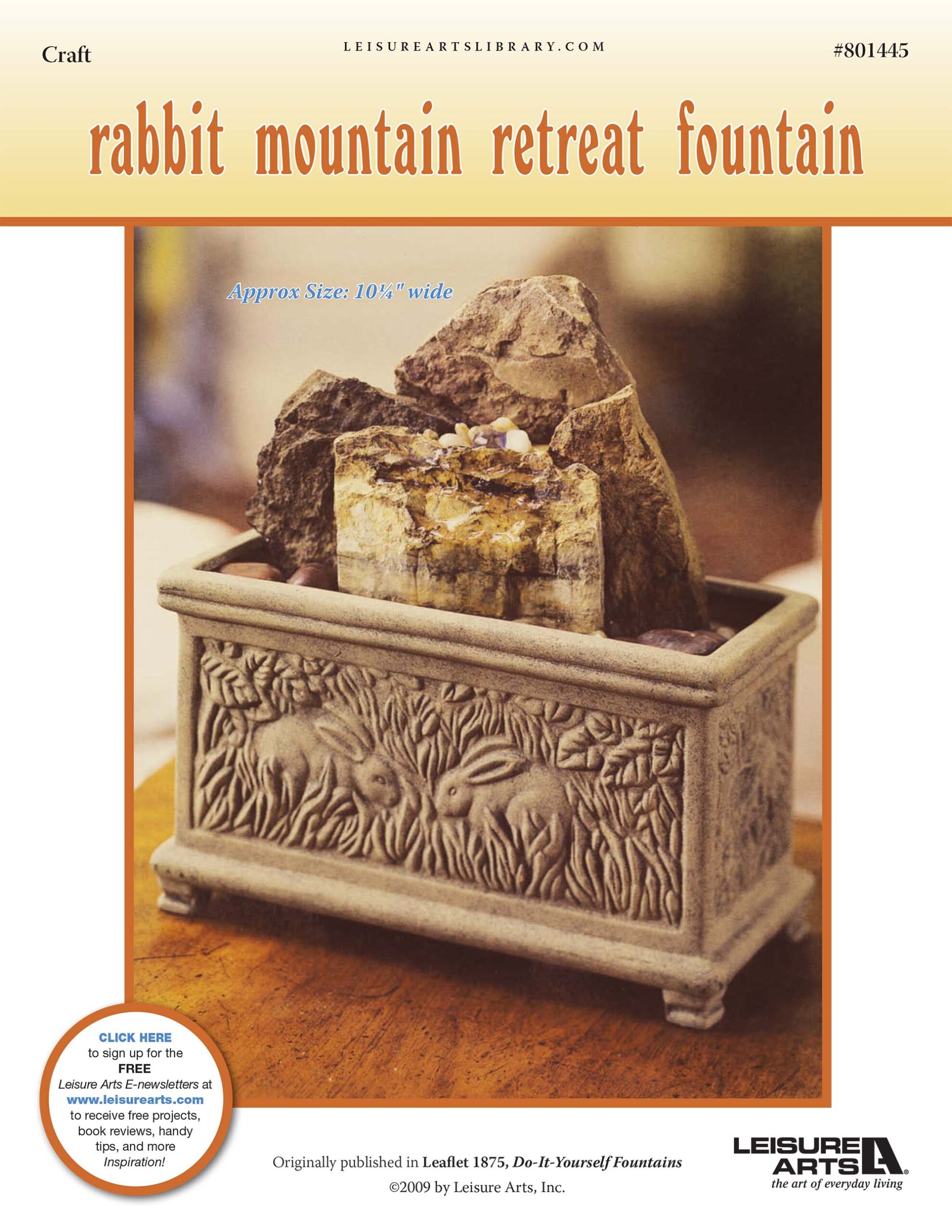 Leisure Arts Do It Yourself Fountains Rabbit Mountain Retreat ePattern