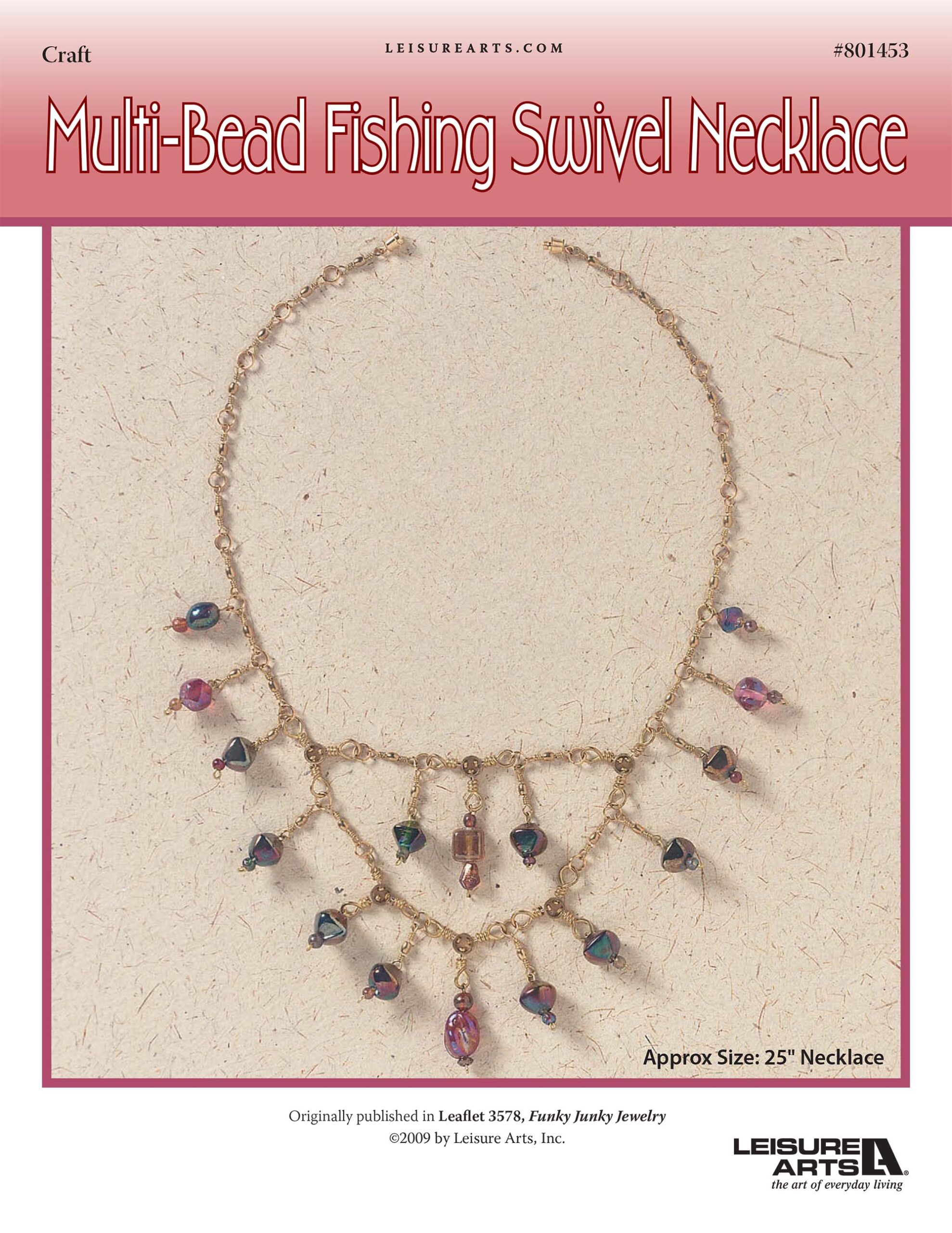 Leisure Arts Funky Junky Jewelry MultiBead Fishing Swivel Necklace ePattern