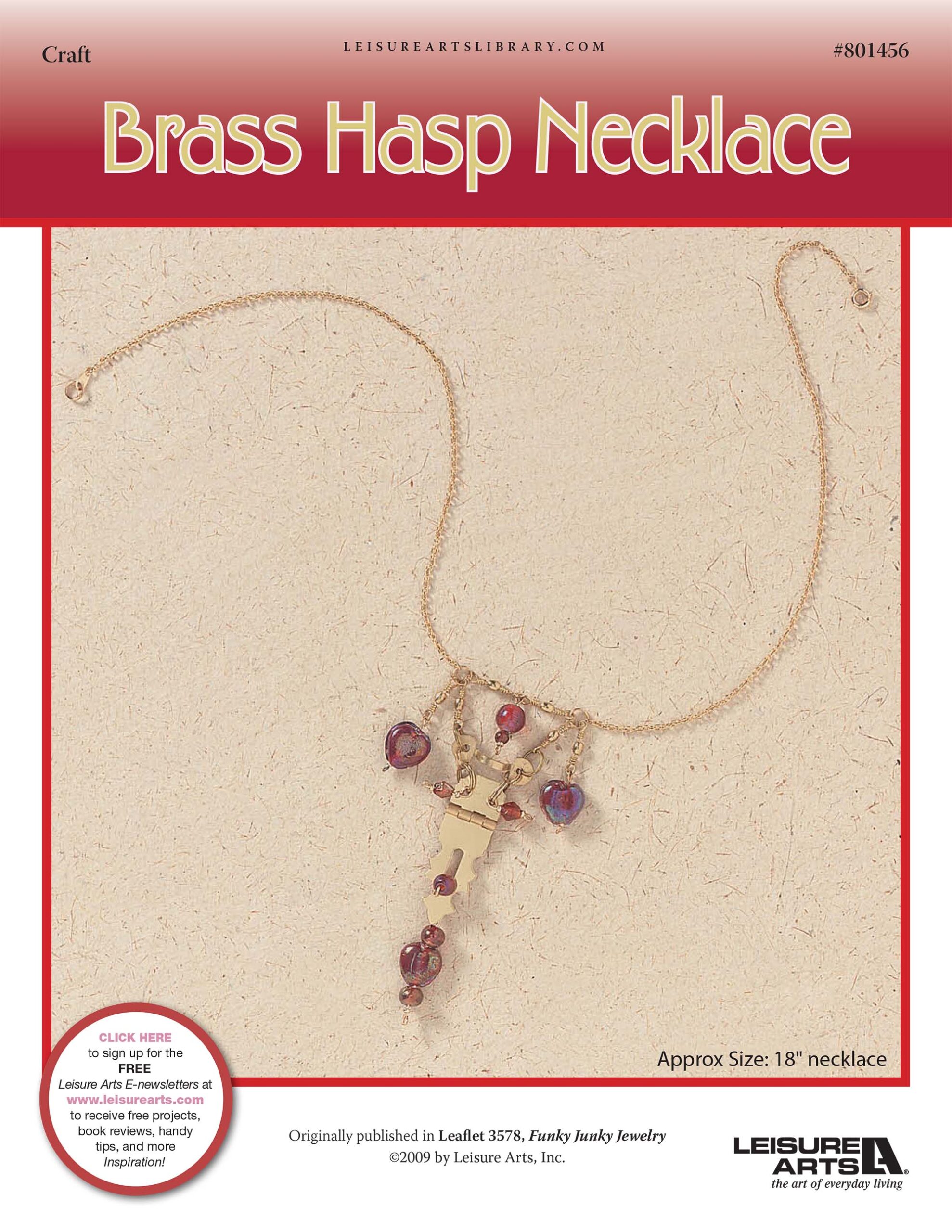 Leisure Arts Funky Junky Jewelry Brass Hasp Necklace ePattern