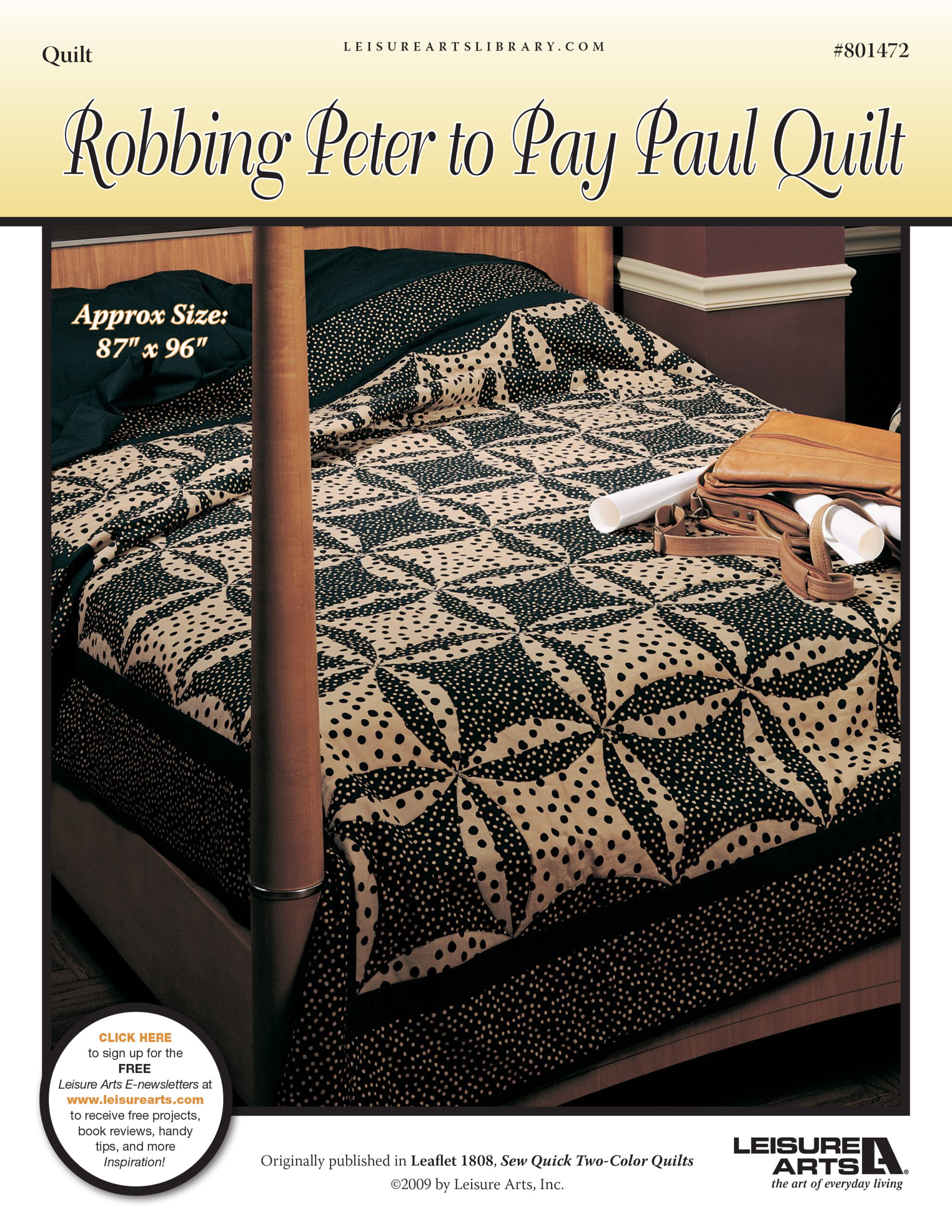 Leisure Arts Sew Quick TwoColor Quilts Robbing Peter To Pay Paul Quilt ePattern