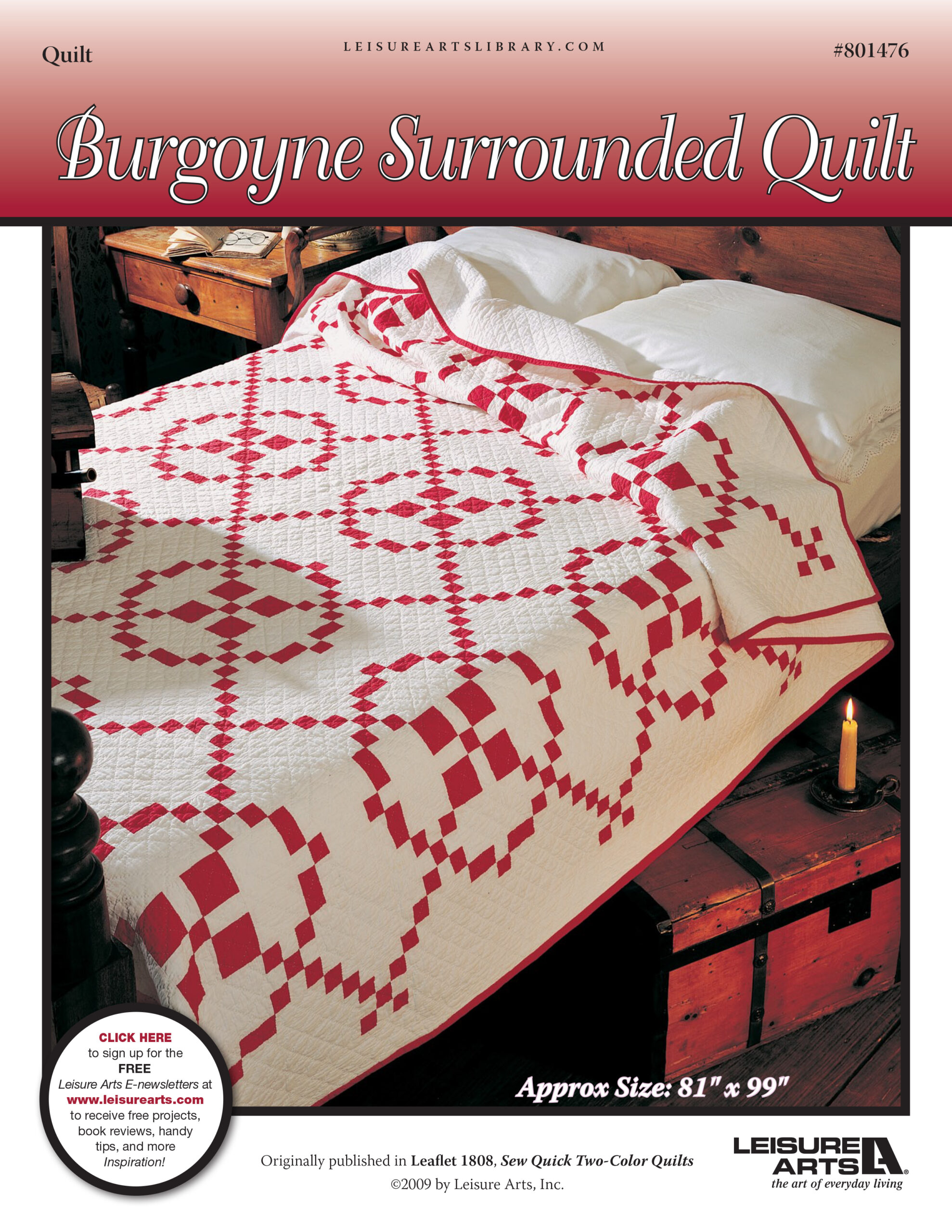 Leisure Arts Sew Quick TwoColor Quilts Burgoyne Surrounded Quilt ePattern