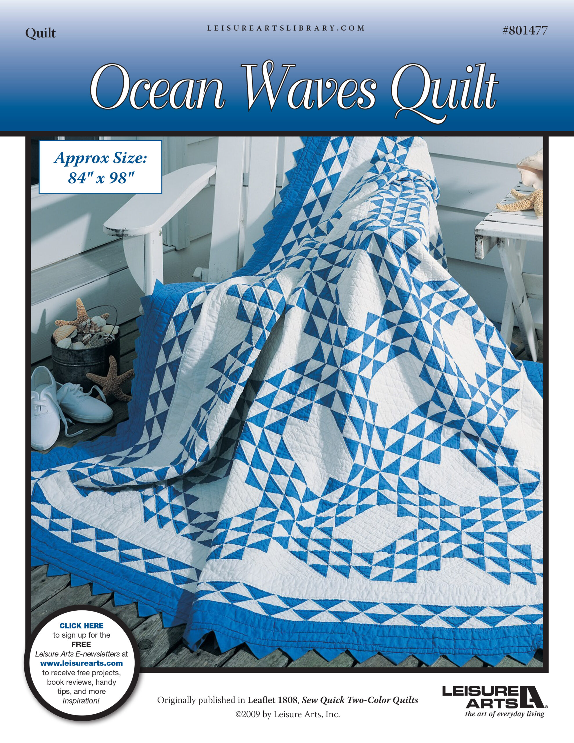 Leisure Arts Sew Quick TwoColor Quilts Ocean Waves Quilt ePattern
