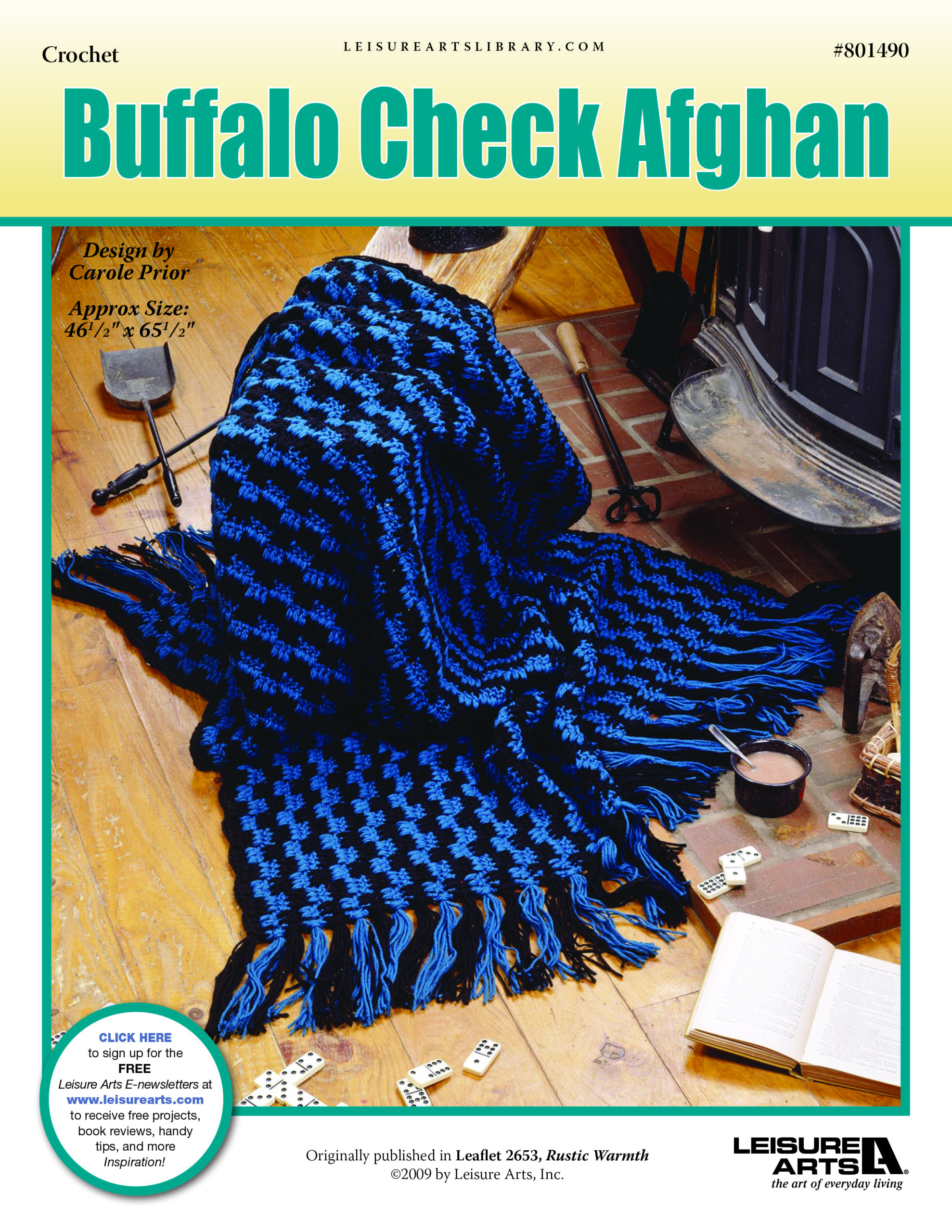 Leisure Arts Rustic Warmth Buffalo Check Afghan Crochet ePattern