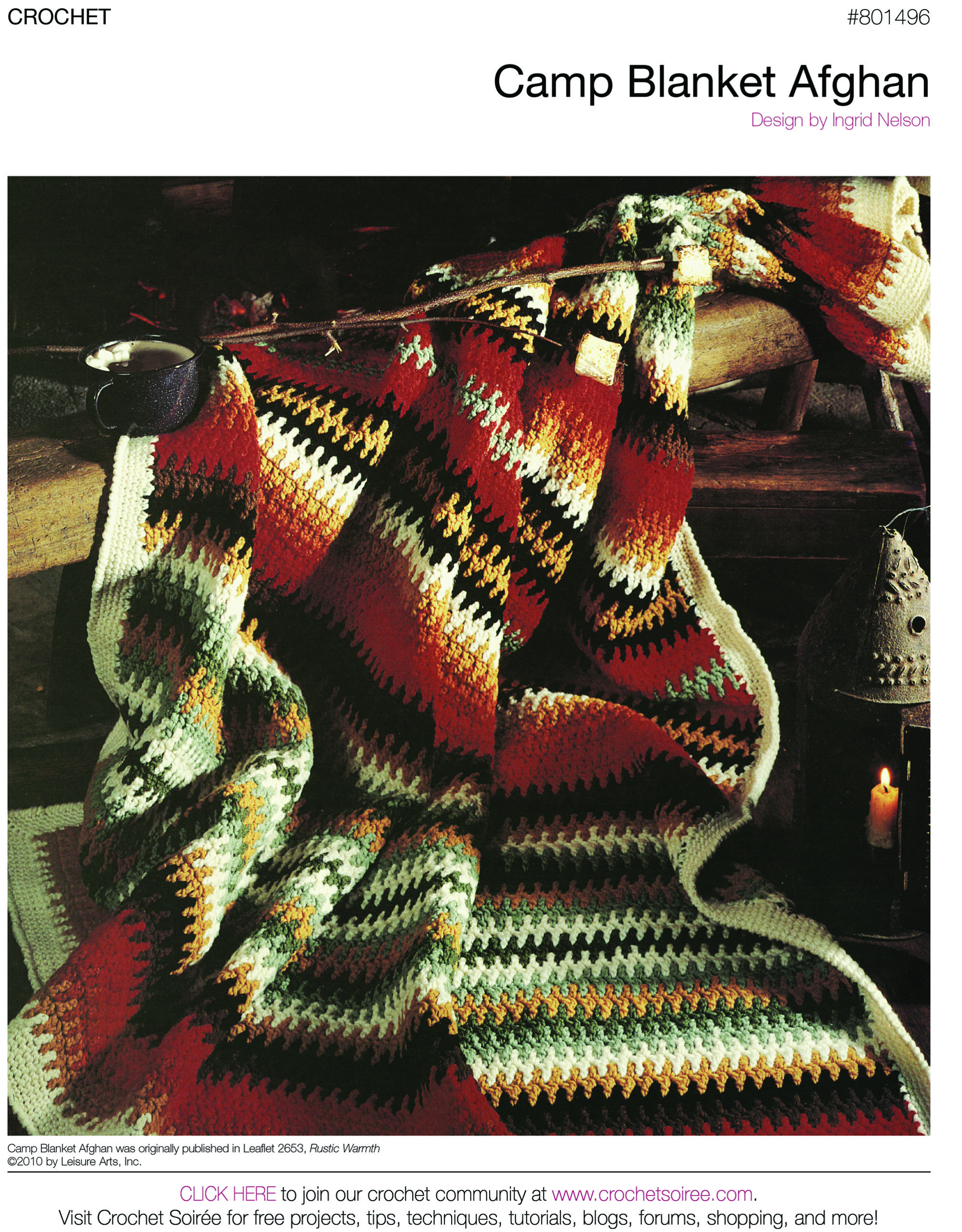 Leisure Arts ePattern Camp Blanket Afghan