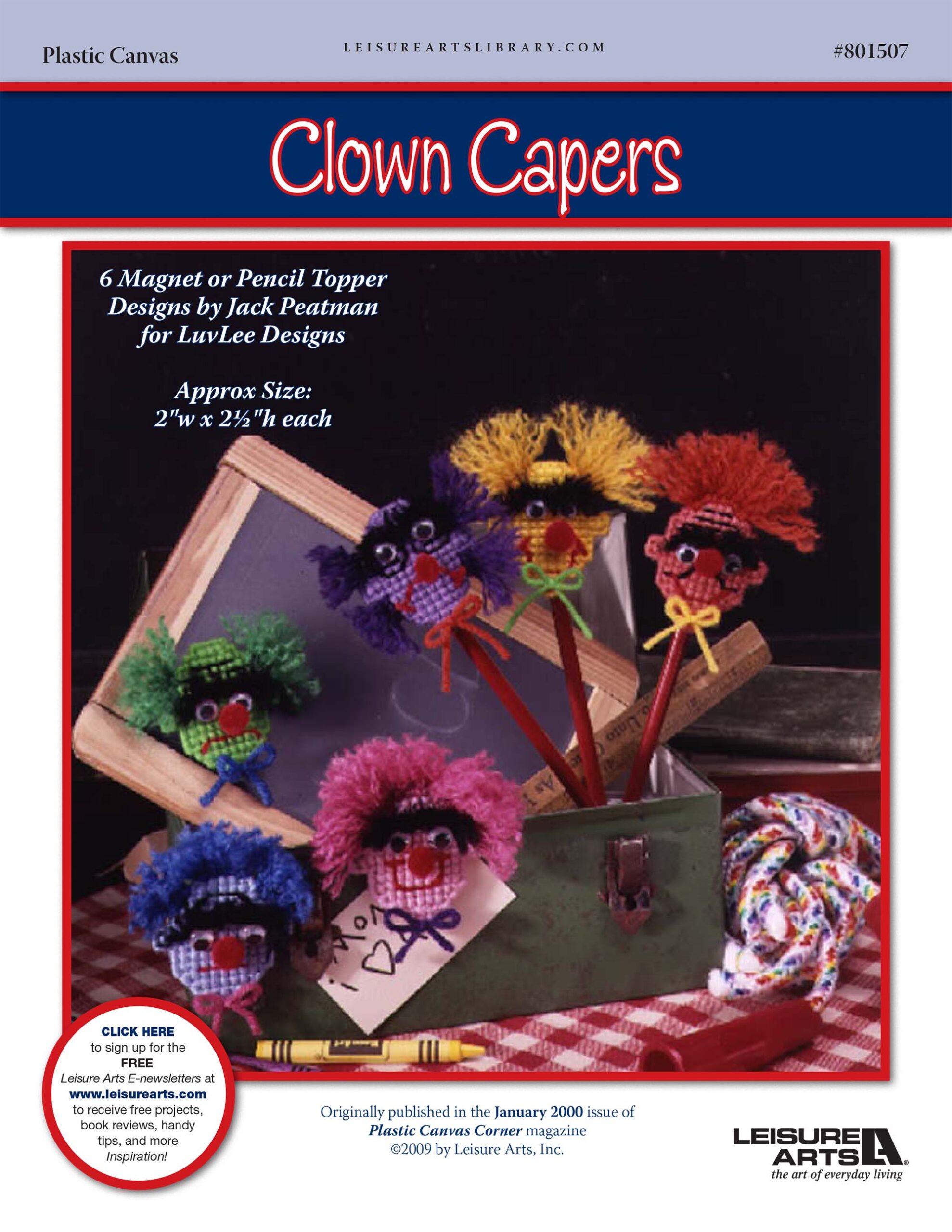 Leisure Arts Clown Capers Plastic Canvas ePattern