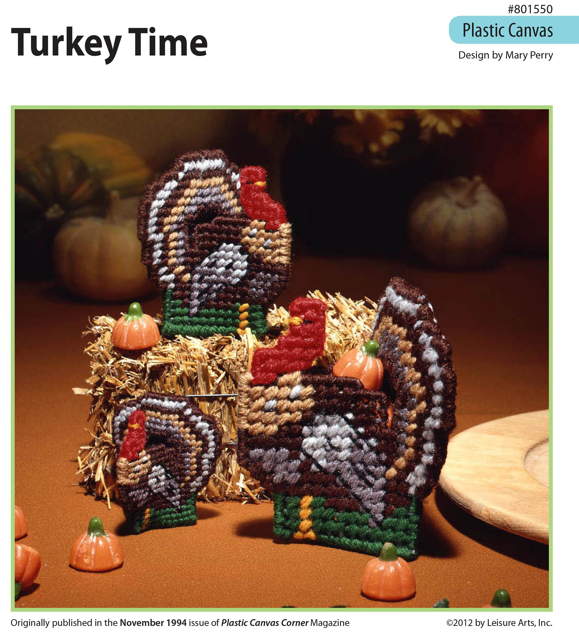 Leisure Arts Turkey Time Favors Plastic Canvas ePattern