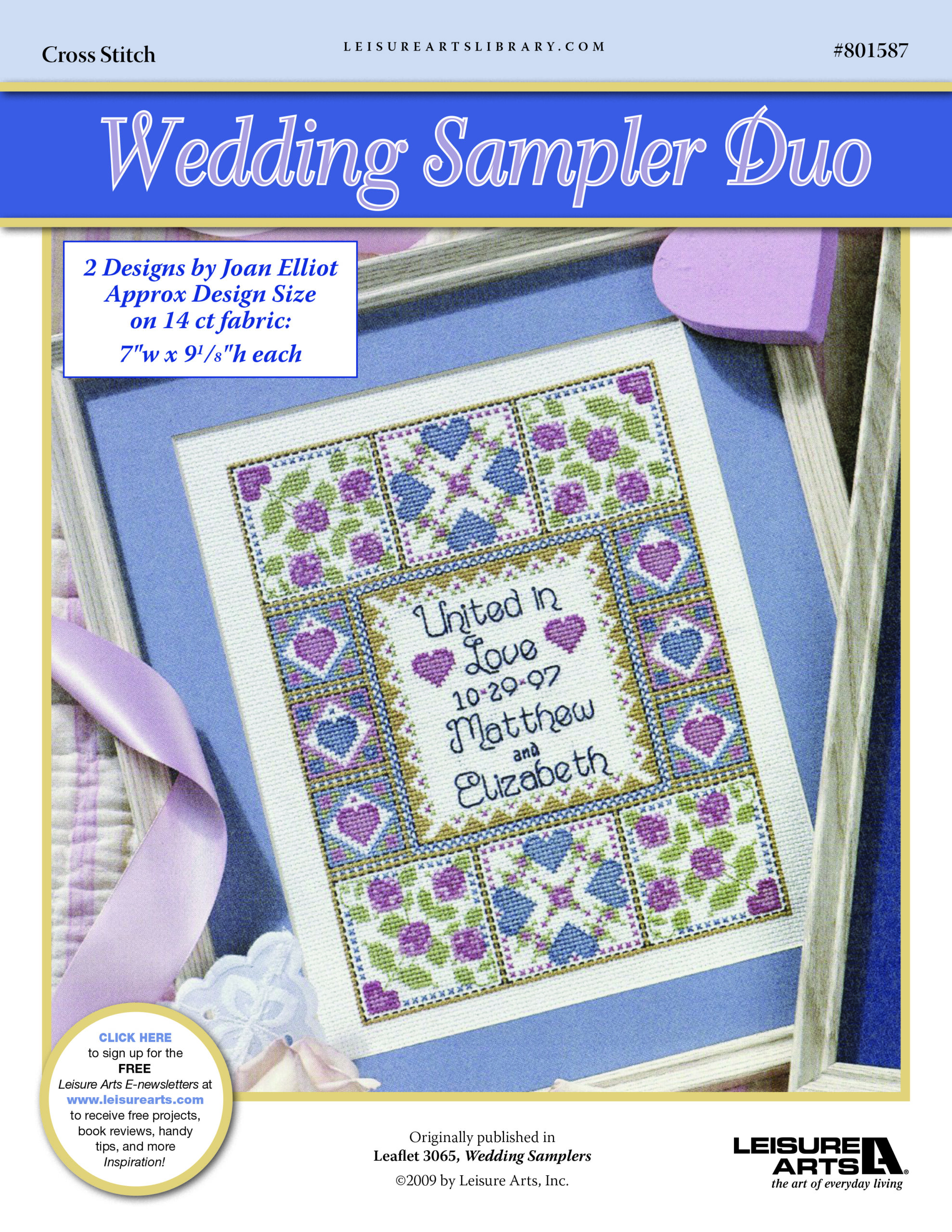 Leisure Arts Wedding Sampler Duo Cross Stitch ePattern