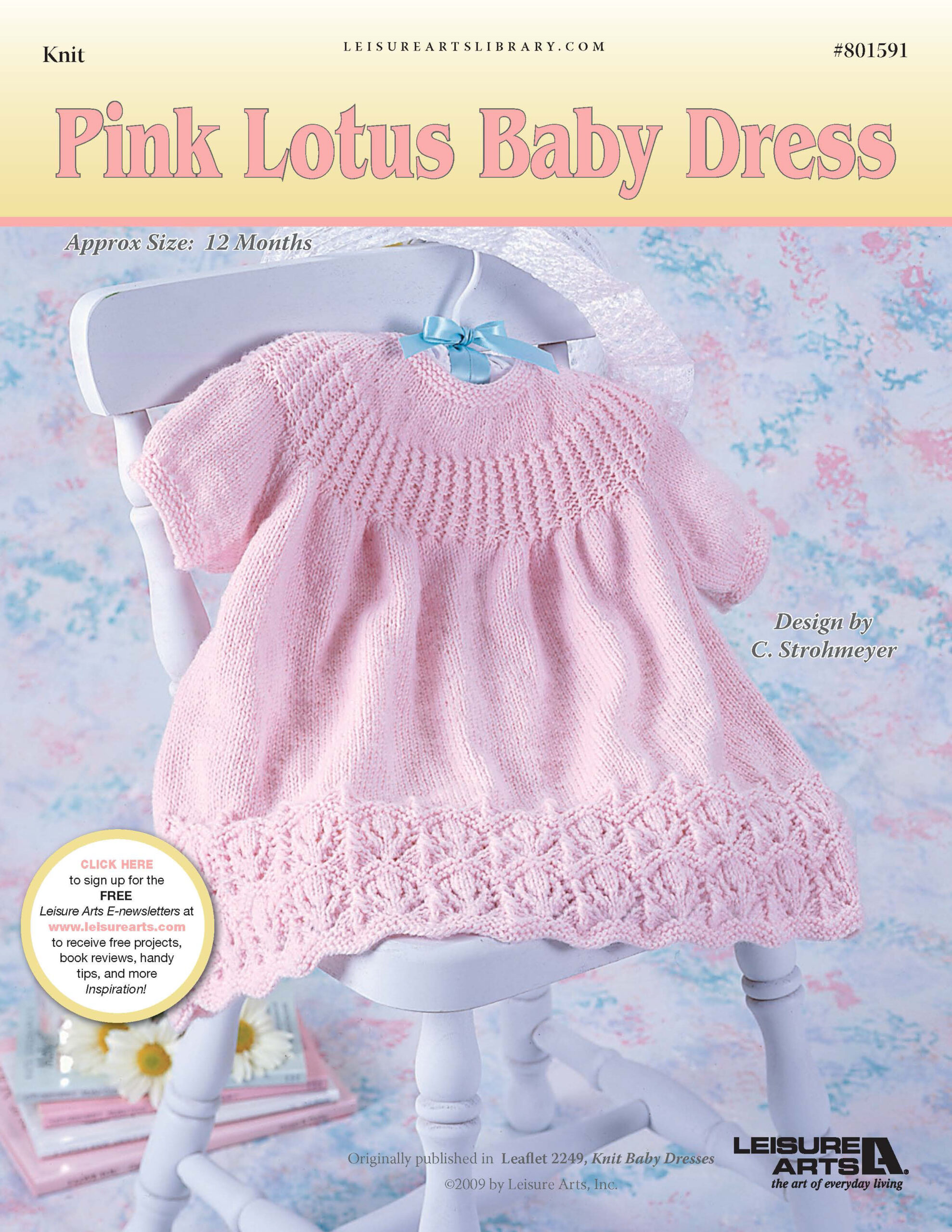 Leisure Arts Knit Baby Dresses Pink Lotus ePattern