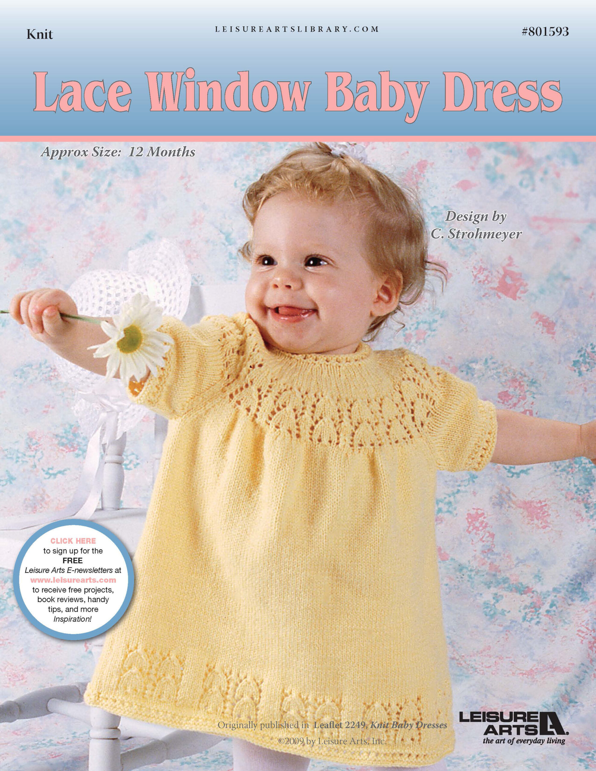 Leisure Arts Knit Baby Dresses Lace Window ePattern