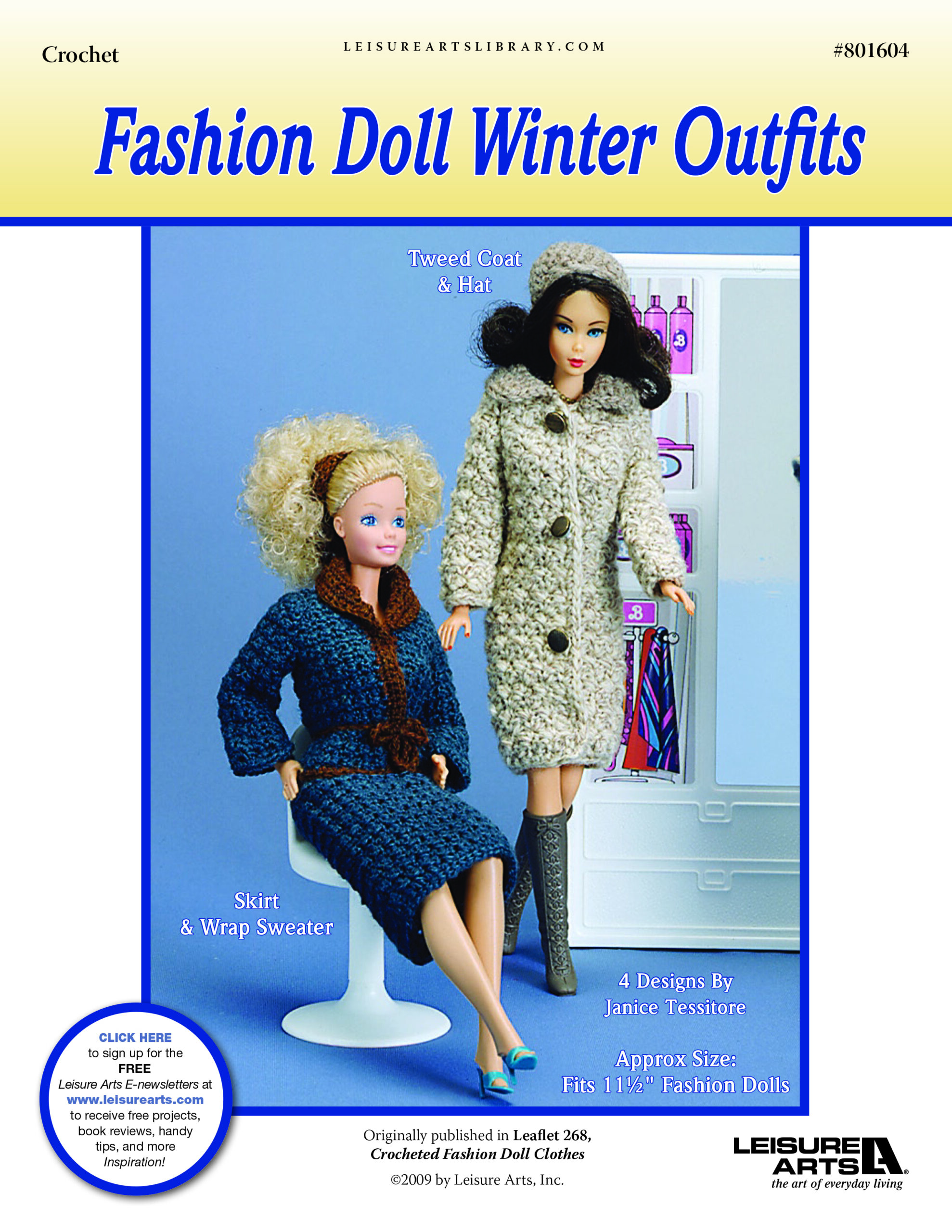 Leisure Arts Fashion Doll Clothes Winter Outfits Crochet ePattern