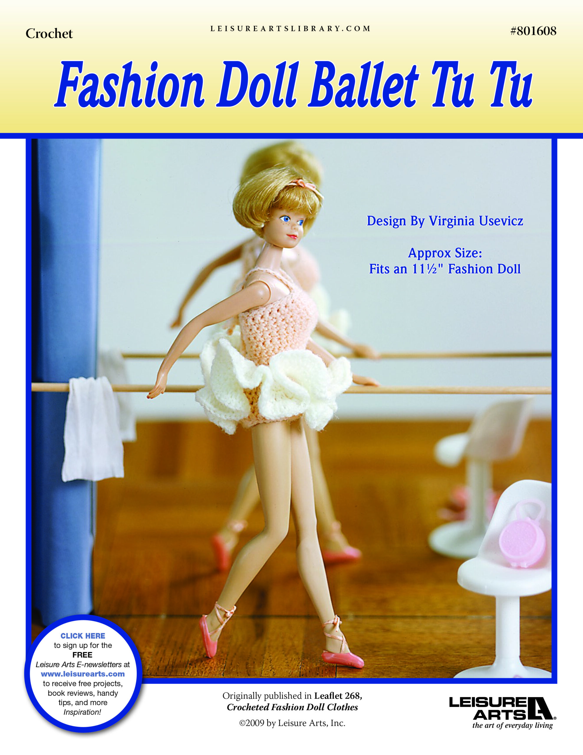 Leisure Arts Fashion Doll Clothes Ballet TuTu Crochet ePattern